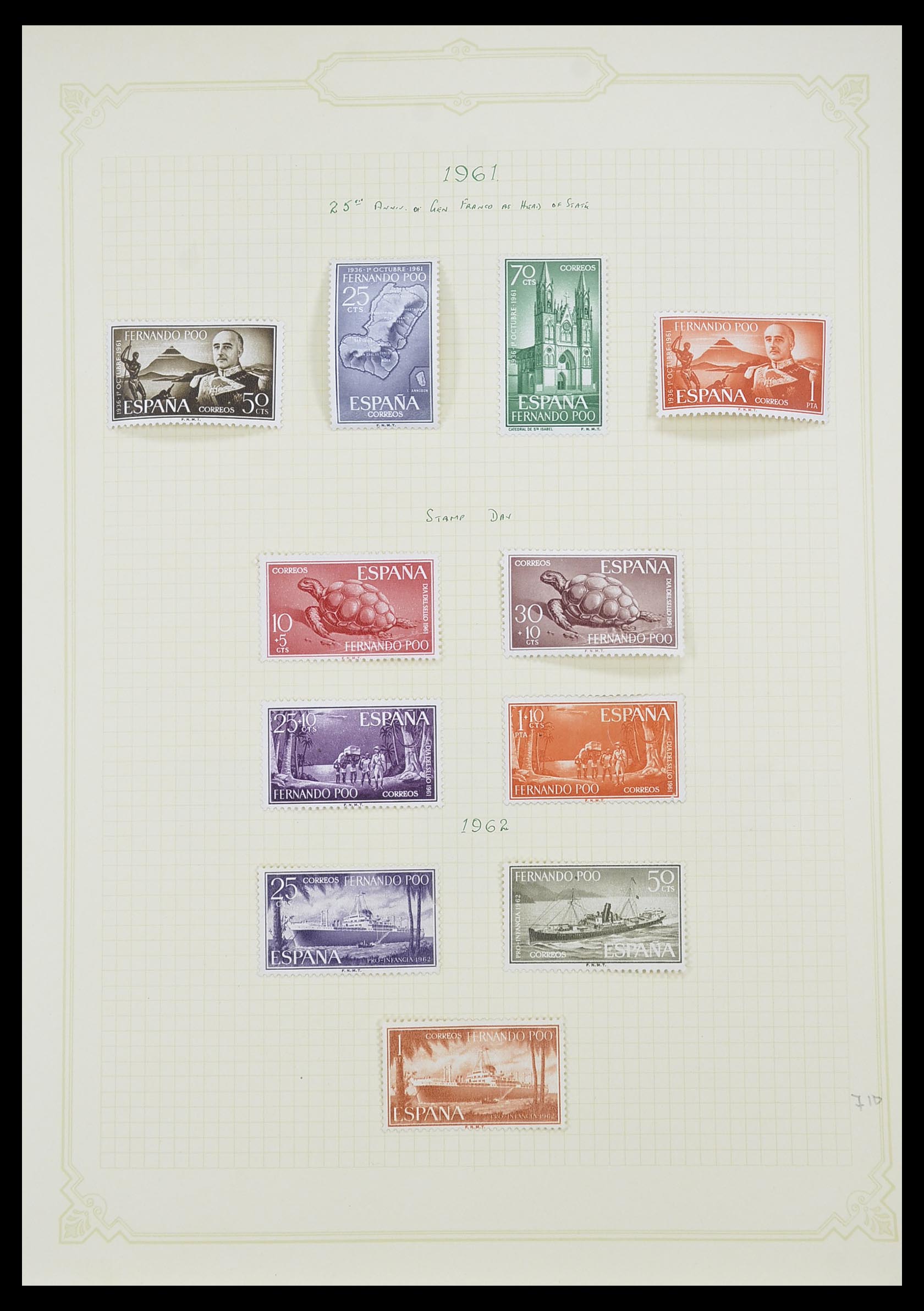 33437 039 - Postzegelverzameling 33437 Spaanse koloniën 1894-1967.