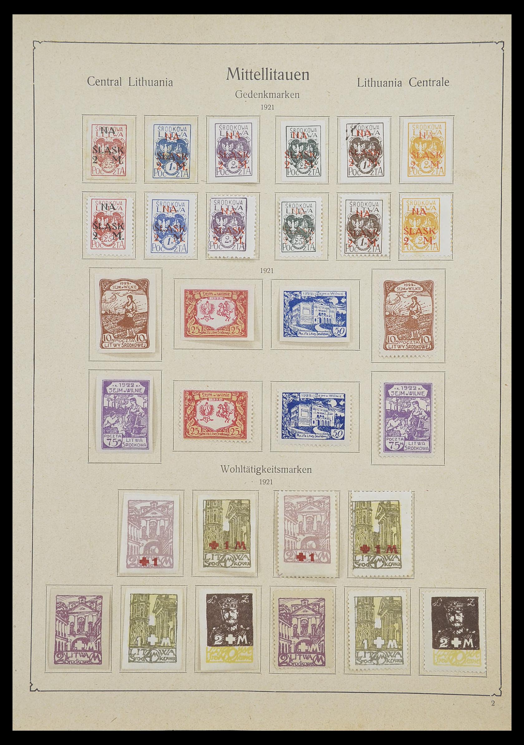 33440 002 - Postzegelverzameling 33440 Midden Litouwen 1920-1921.