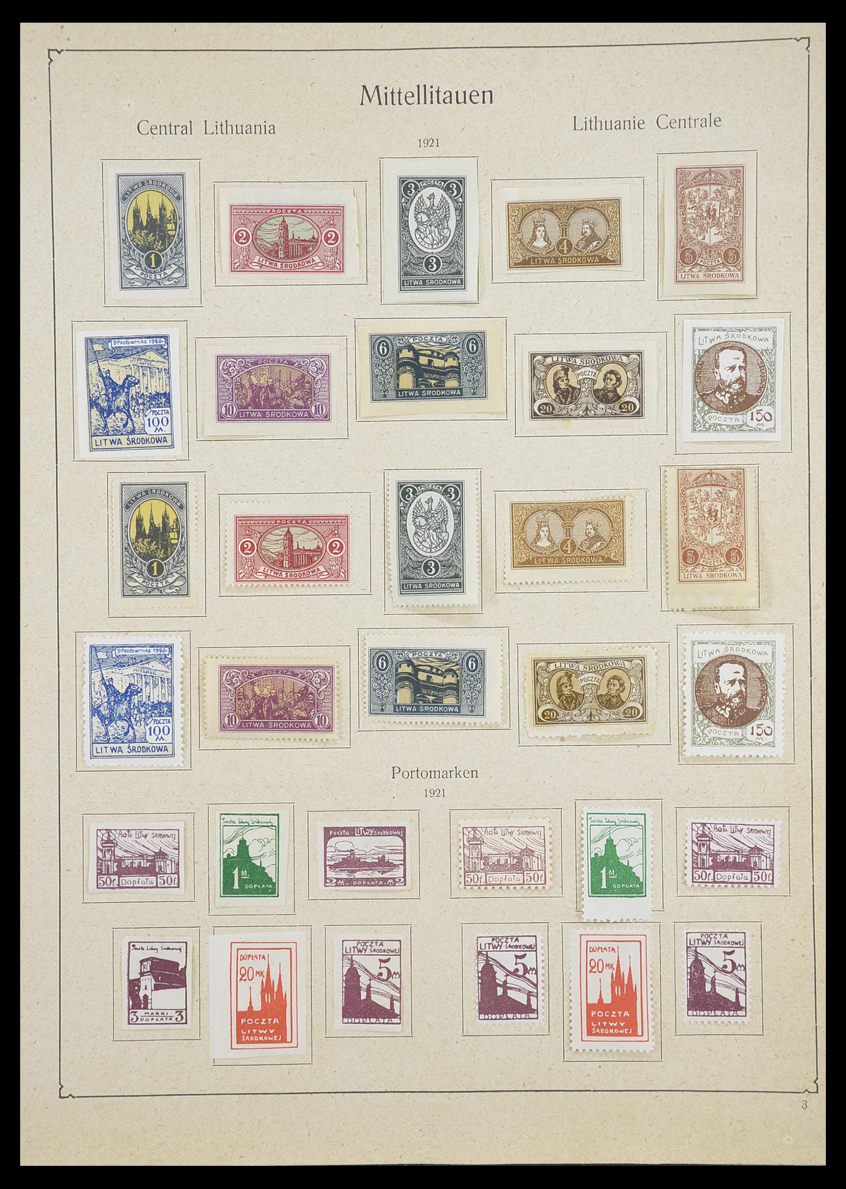 33440 003 - Postzegelverzameling 33440 Midden Litouwen 1920-1921.