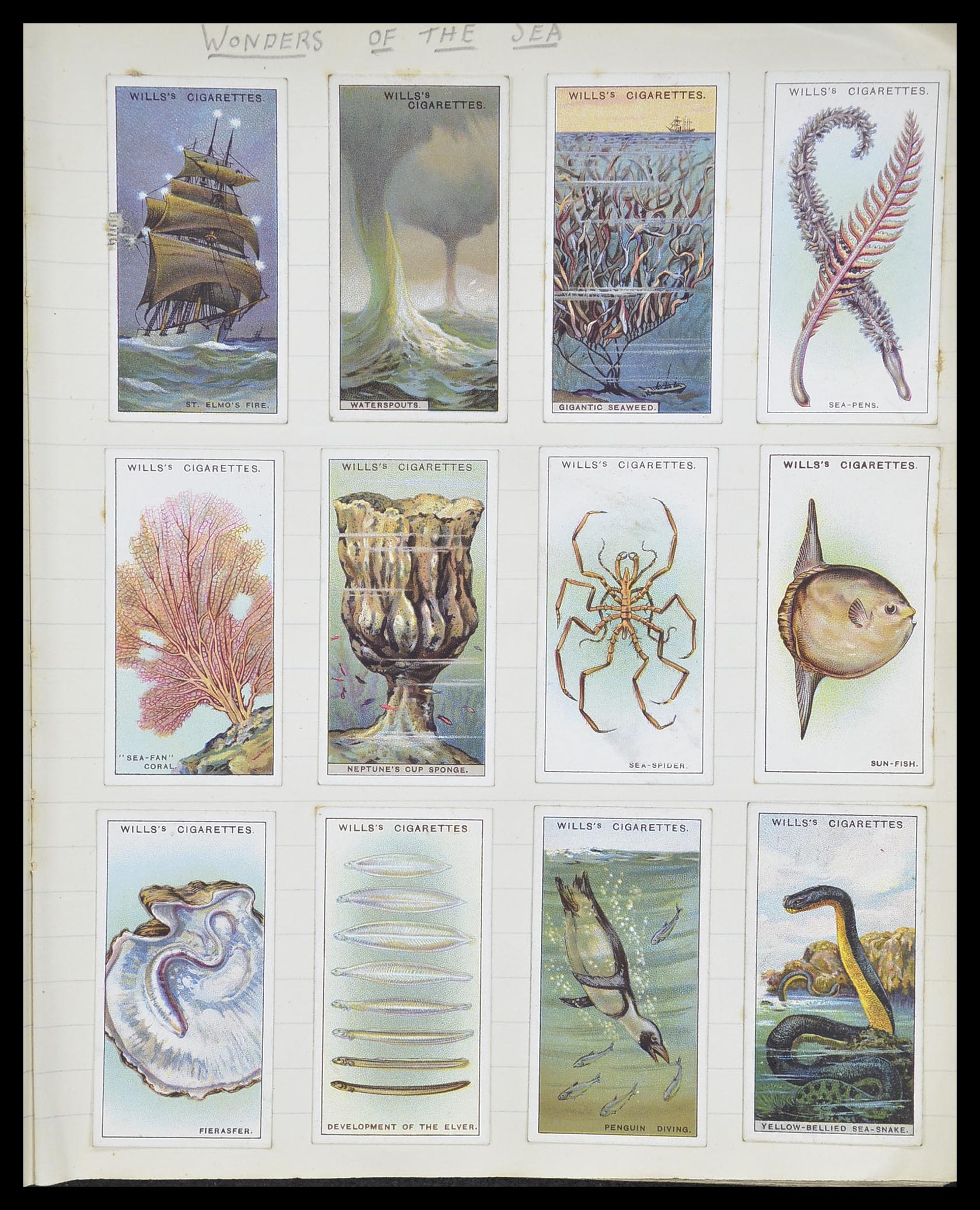 33444 091 - Postzegelverzameling 33444 Engeland sigarettenkaarten.