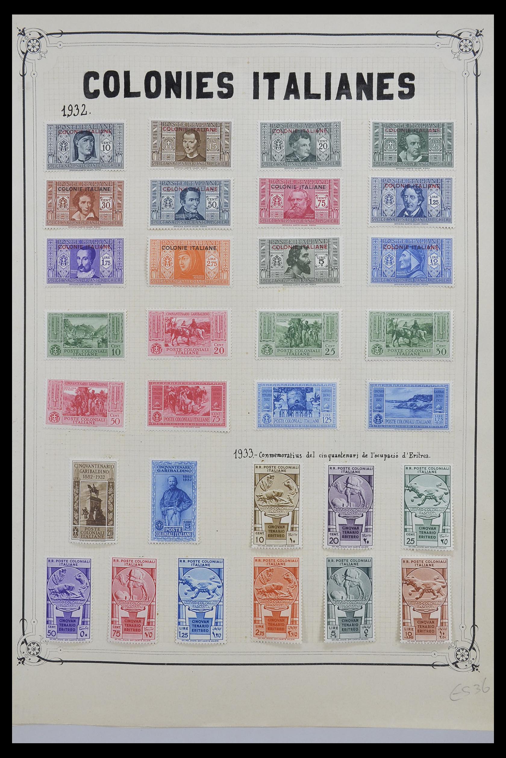 33445 001 - Postzegelverzameling 33445 Italiaanse koloniën 1893-1959.