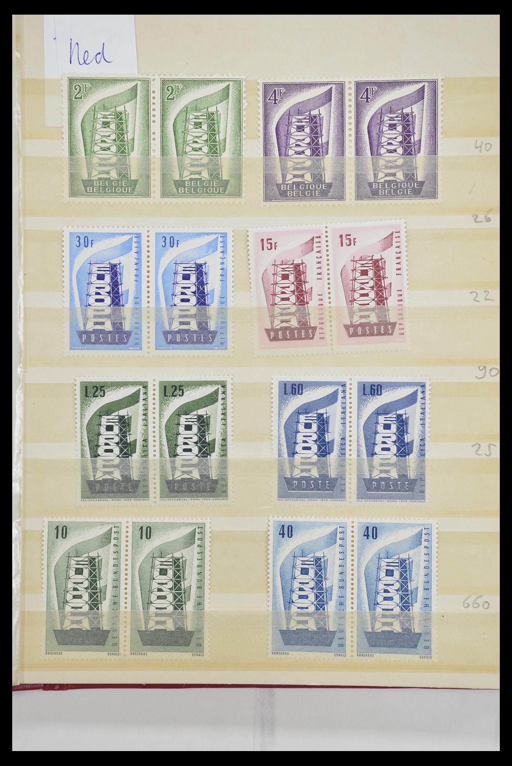 33446 045 - Postzegelverzameling 33446 Europa CEPT 1956-1961 engros.