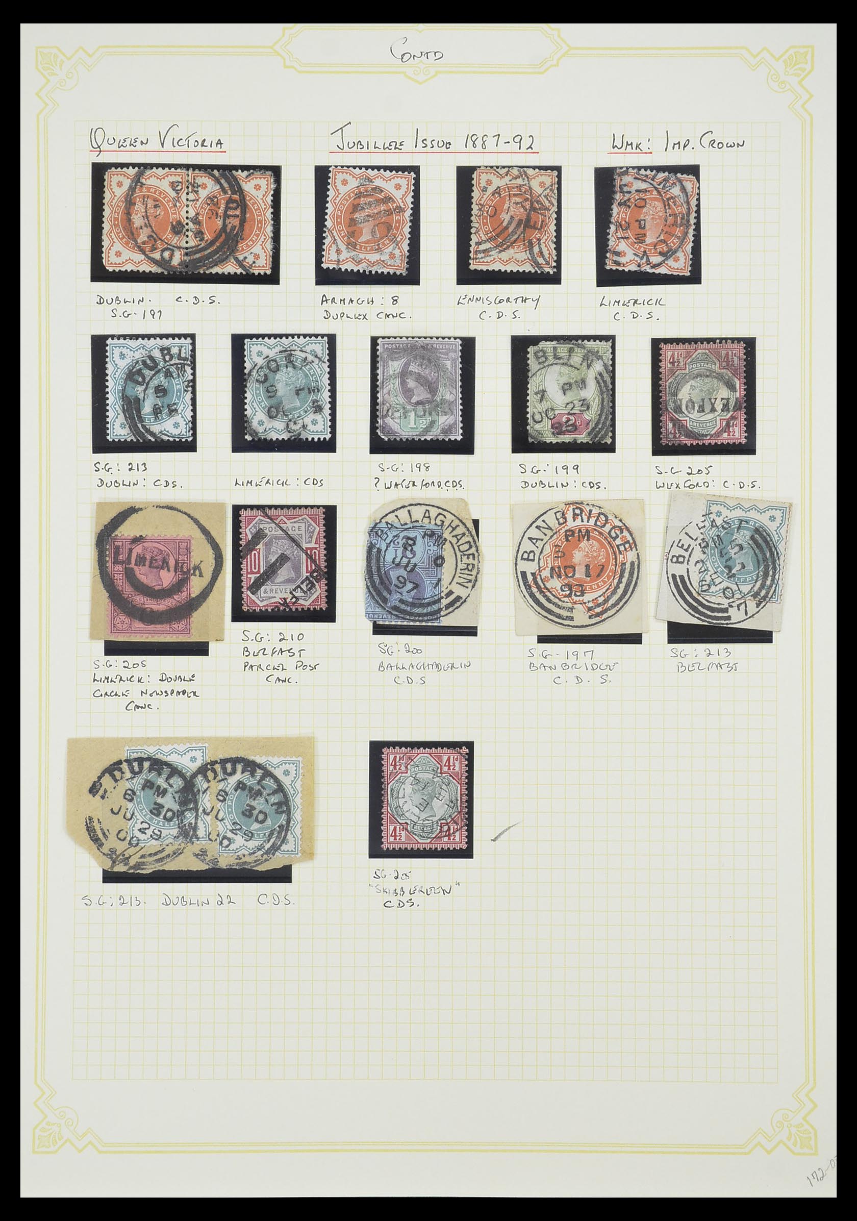33448 003 - Postzegelverzameling 33448 Engeland gebruikt in Ierland 1855-19110.