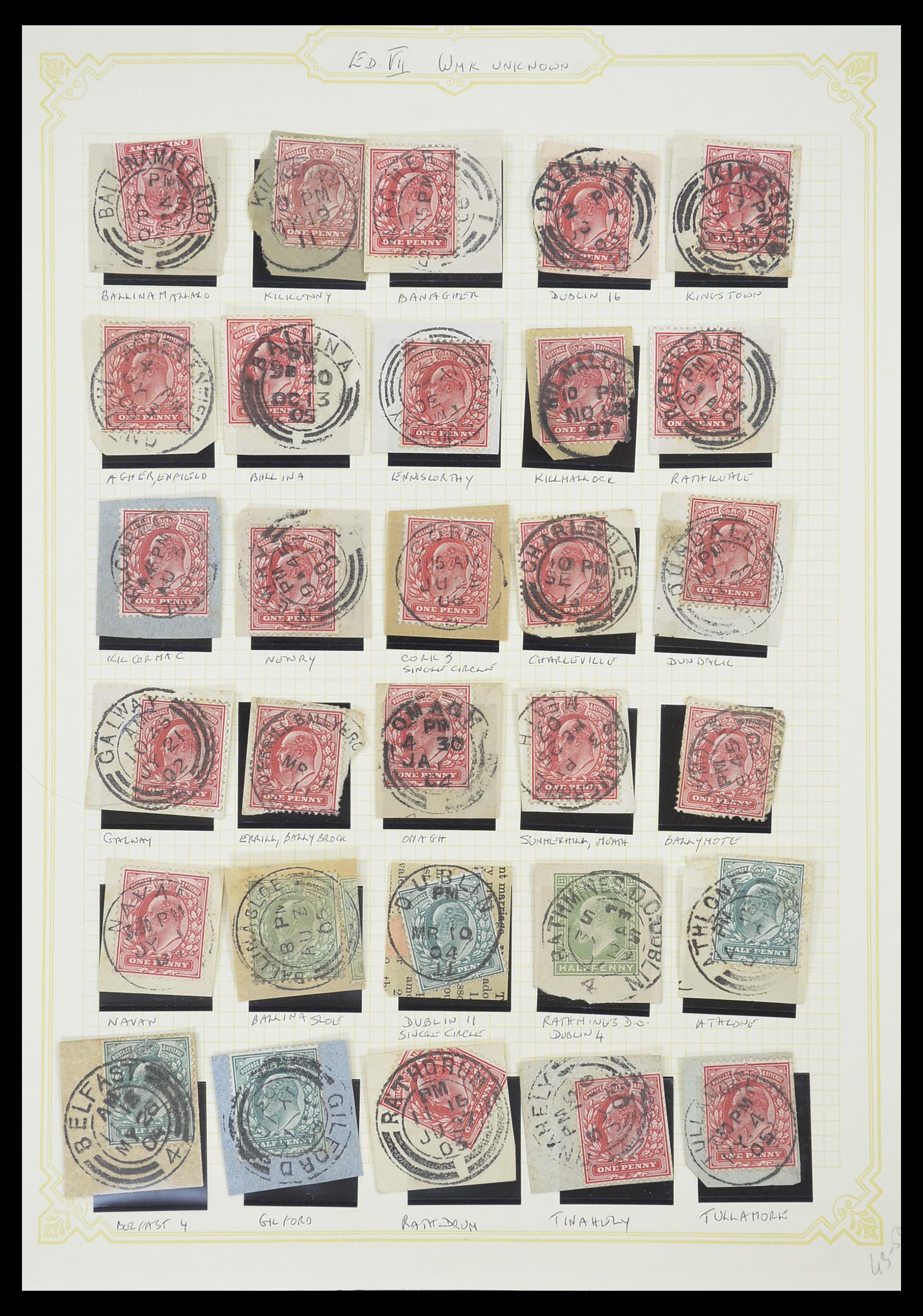 33448 006 - Postzegelverzameling 33448 Engeland gebruikt in Ierland 1855-19110.