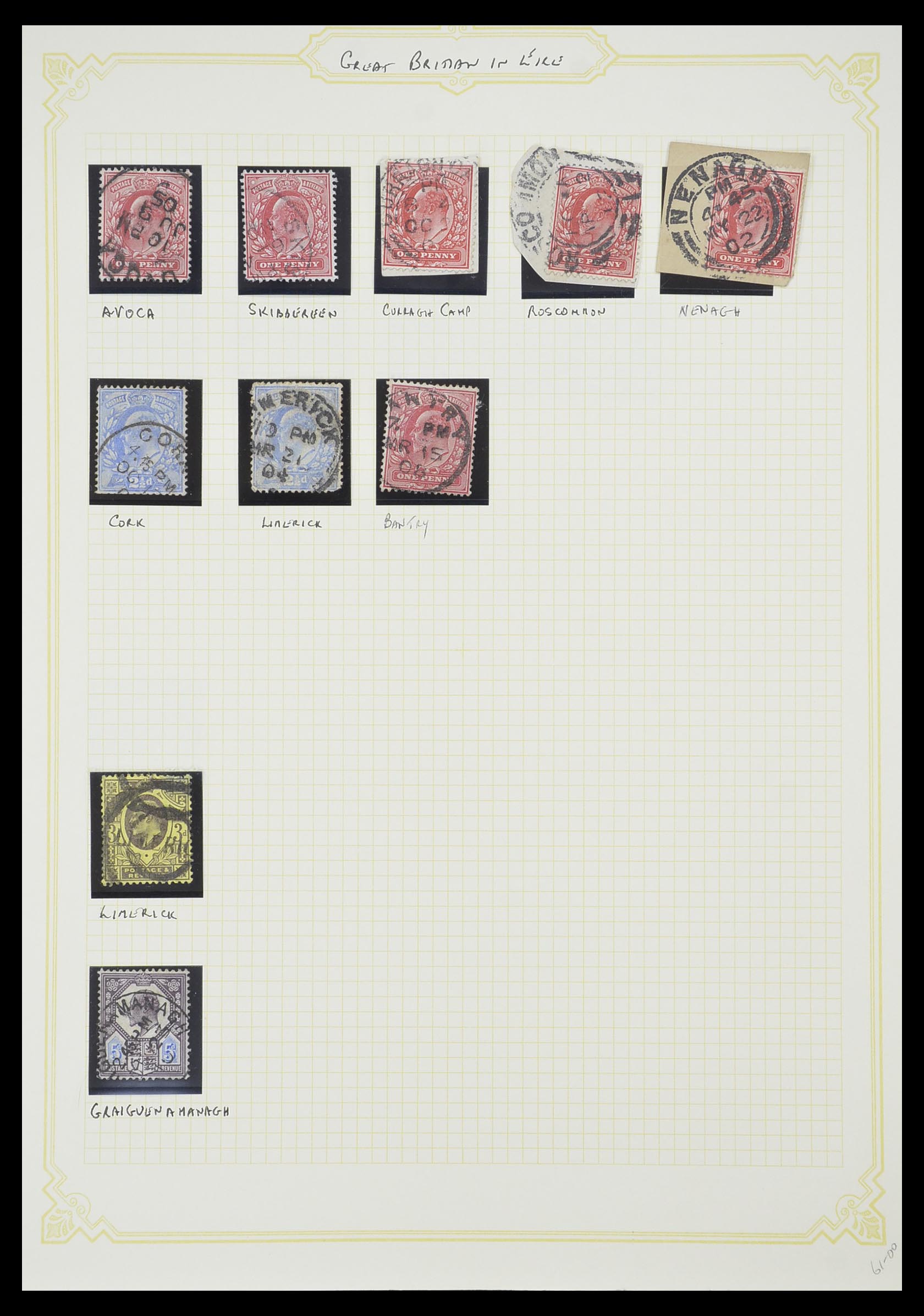 33448 007 - Postzegelverzameling 33448 Engeland gebruikt in Ierland 1855-19110.