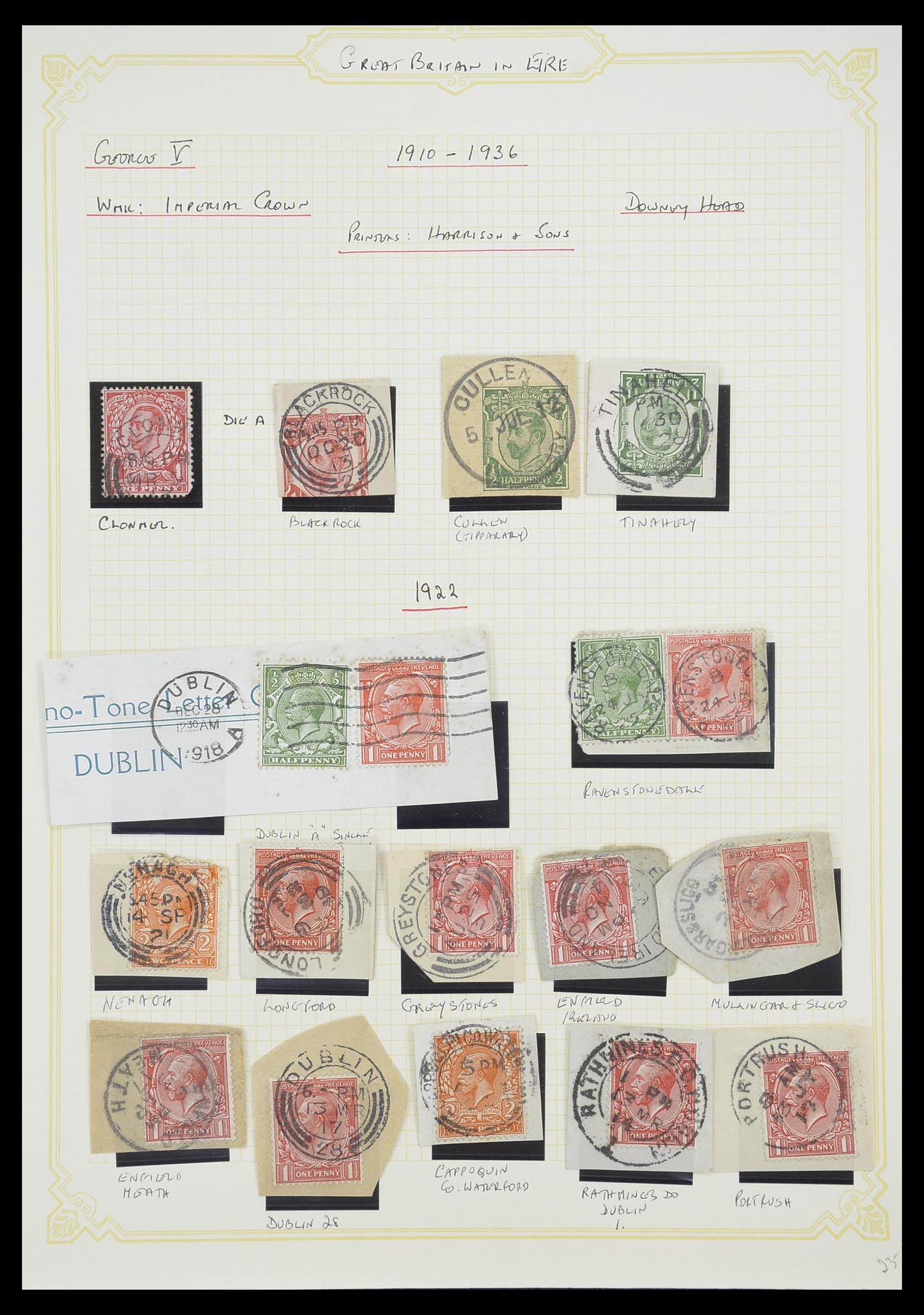 33448 011 - Postzegelverzameling 33448 Engeland gebruikt in Ierland 1855-19110.