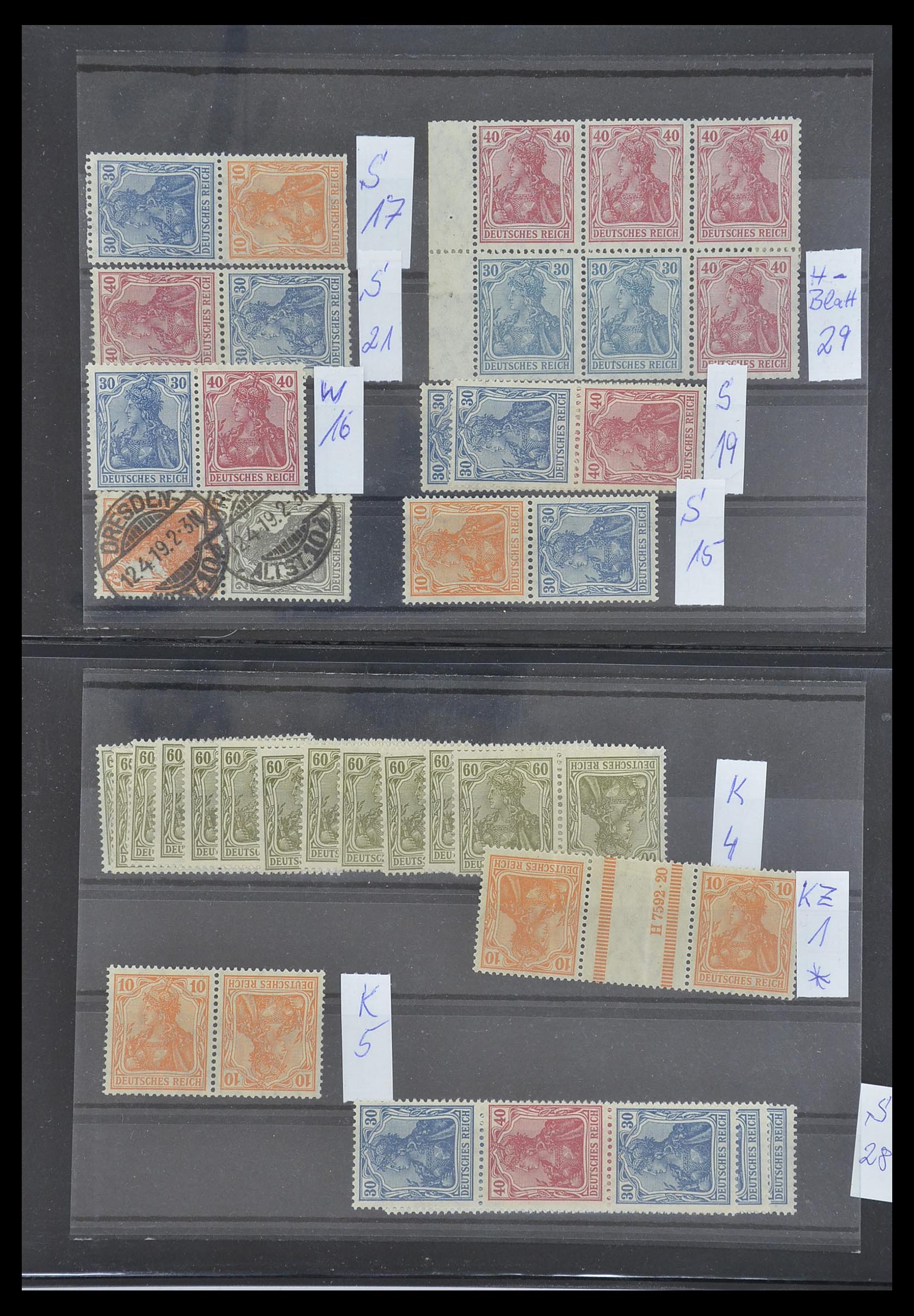 33454 001 - Stamp collection 33454 German Reich combinations 1921-1941.