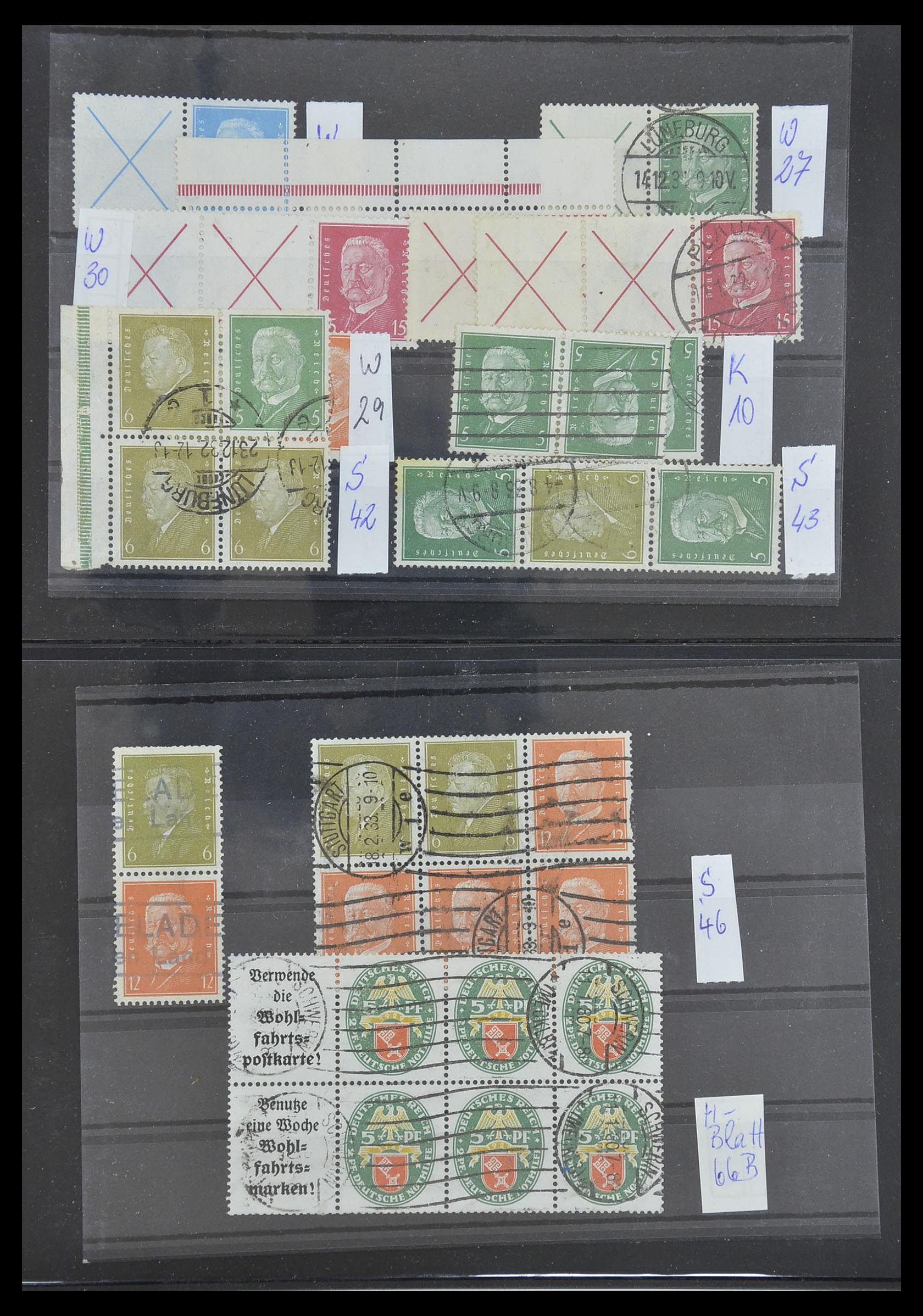 33454 005 - Postzegelverzameling 33454 Duitse rijk combinaties 1921-1941.