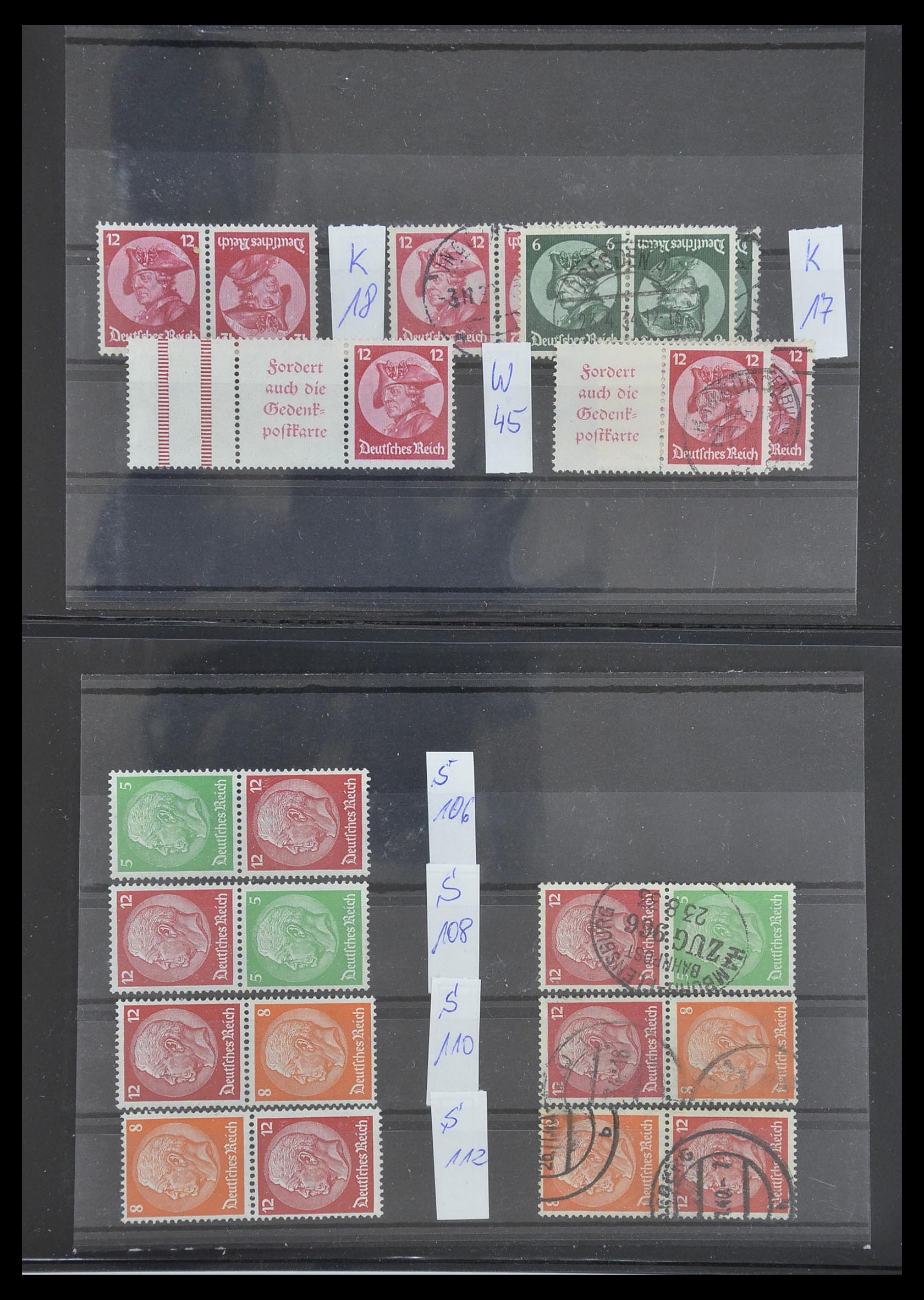 33454 007 - Postzegelverzameling 33454 Duitse rijk combinaties 1921-1941.