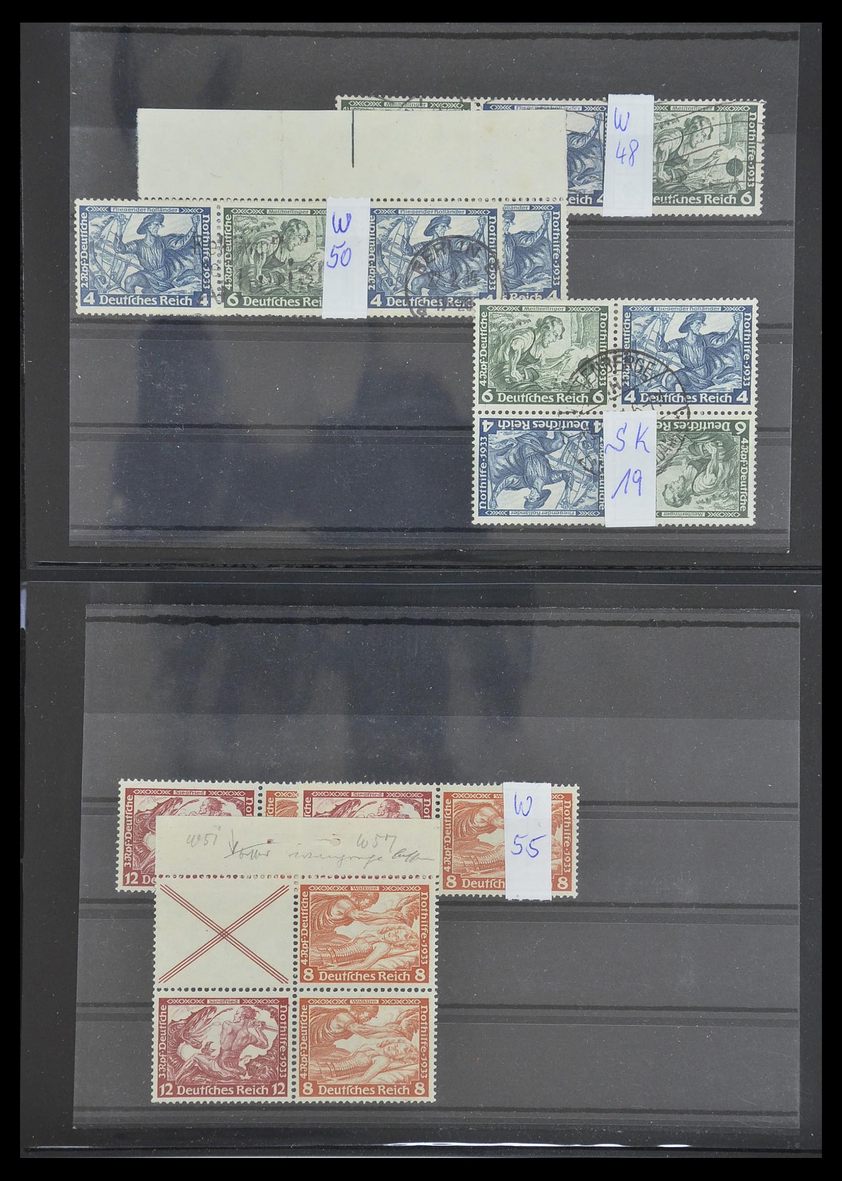 33454 009 - Postzegelverzameling 33454 Duitse rijk combinaties 1921-1941.