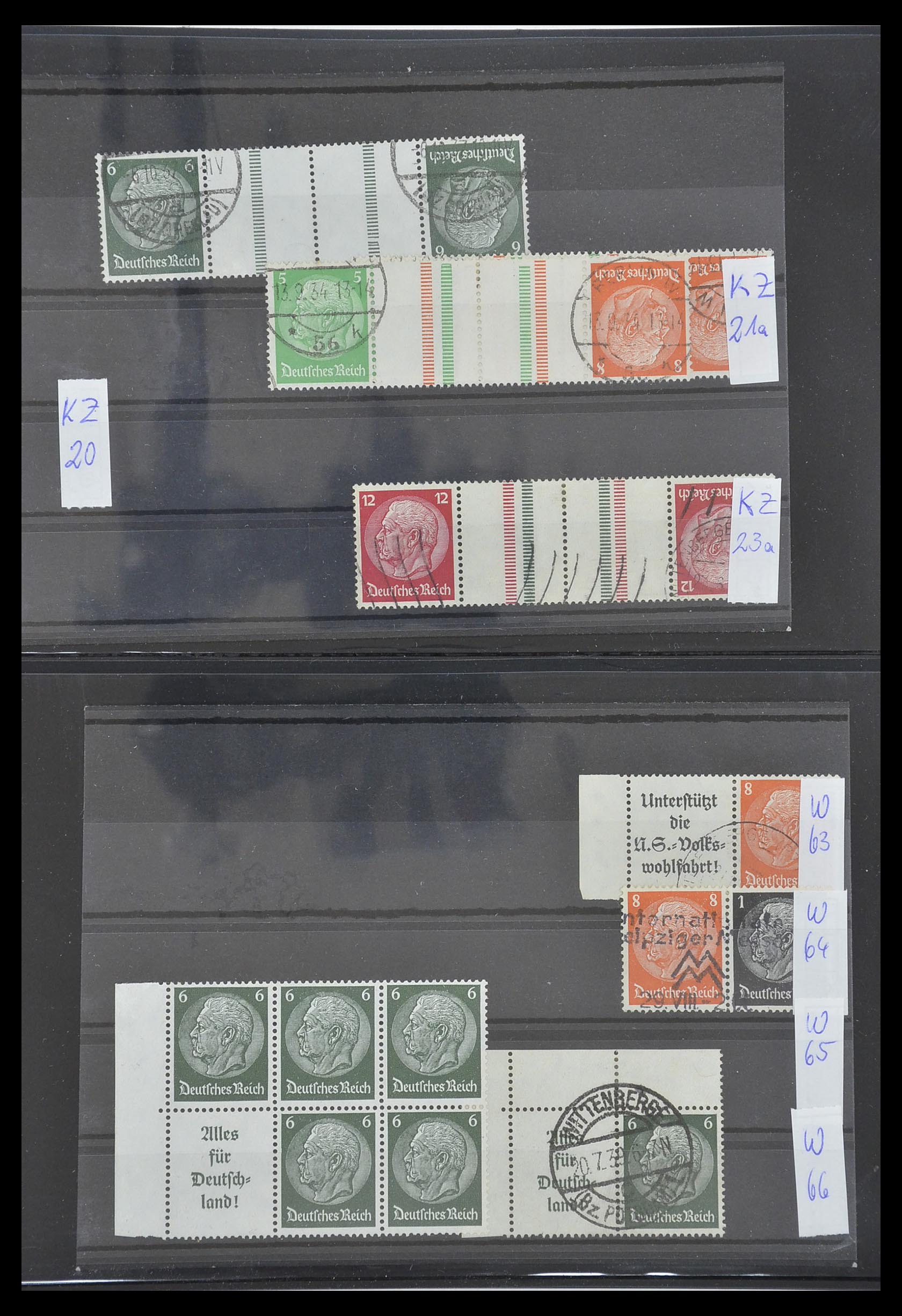33454 012 - Stamp collection 33454 German Reich combinations 1921-1941.