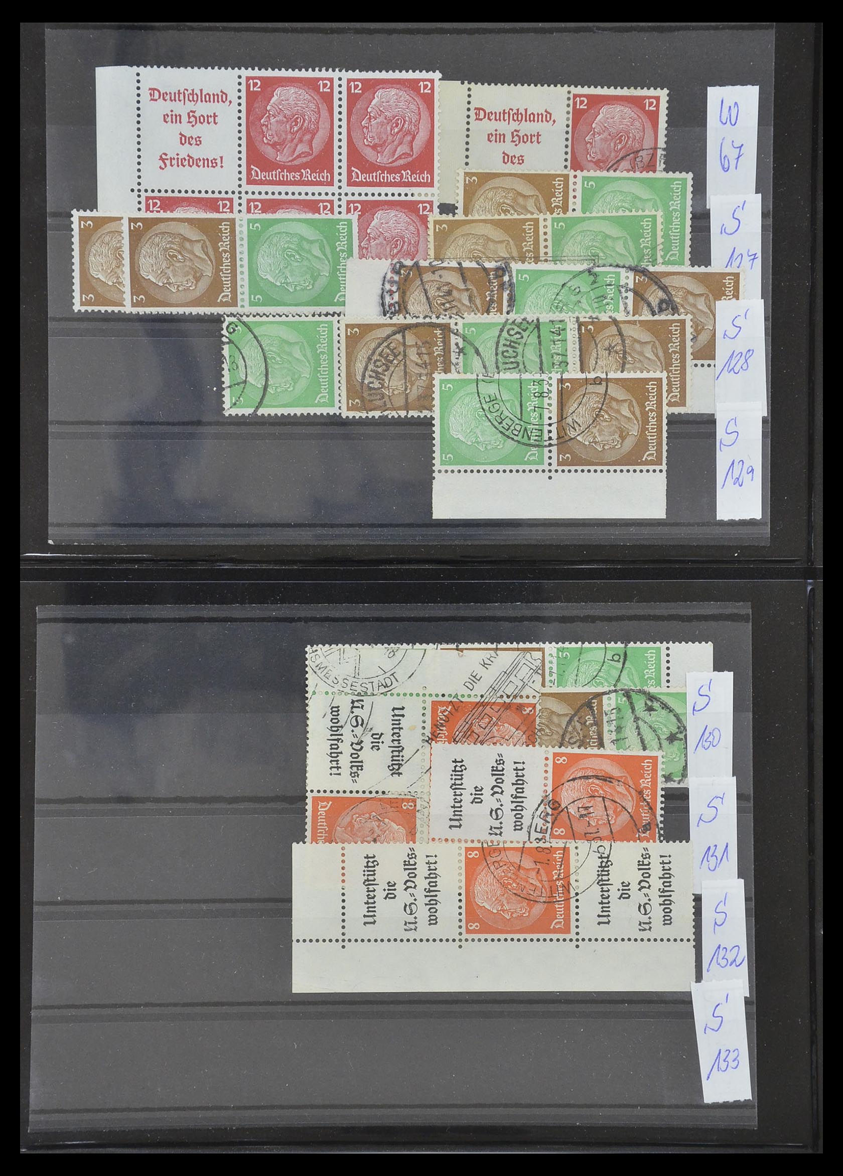 33454 013 - Stamp collection 33454 German Reich combinations 1921-1941.
