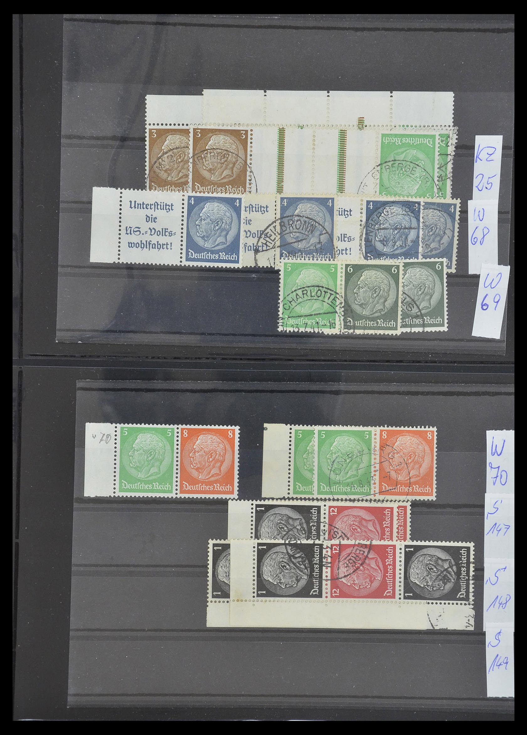 33454 016 - Postzegelverzameling 33454 Duitse rijk combinaties 1921-1941.
