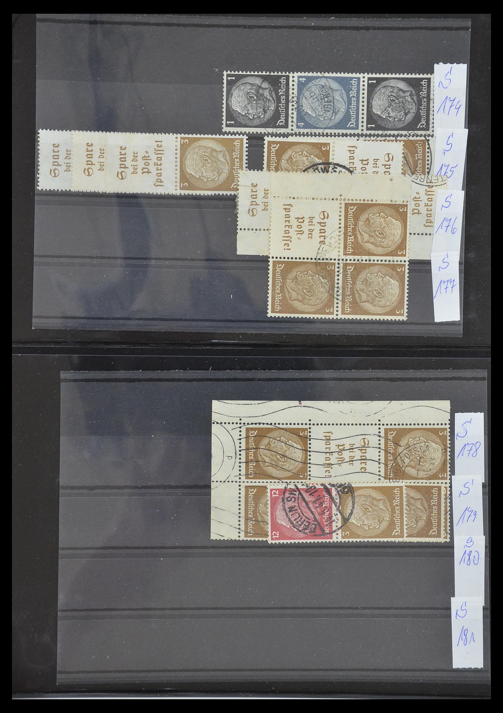 33454 023 - Postzegelverzameling 33454 Duitse rijk combinaties 1921-1941.