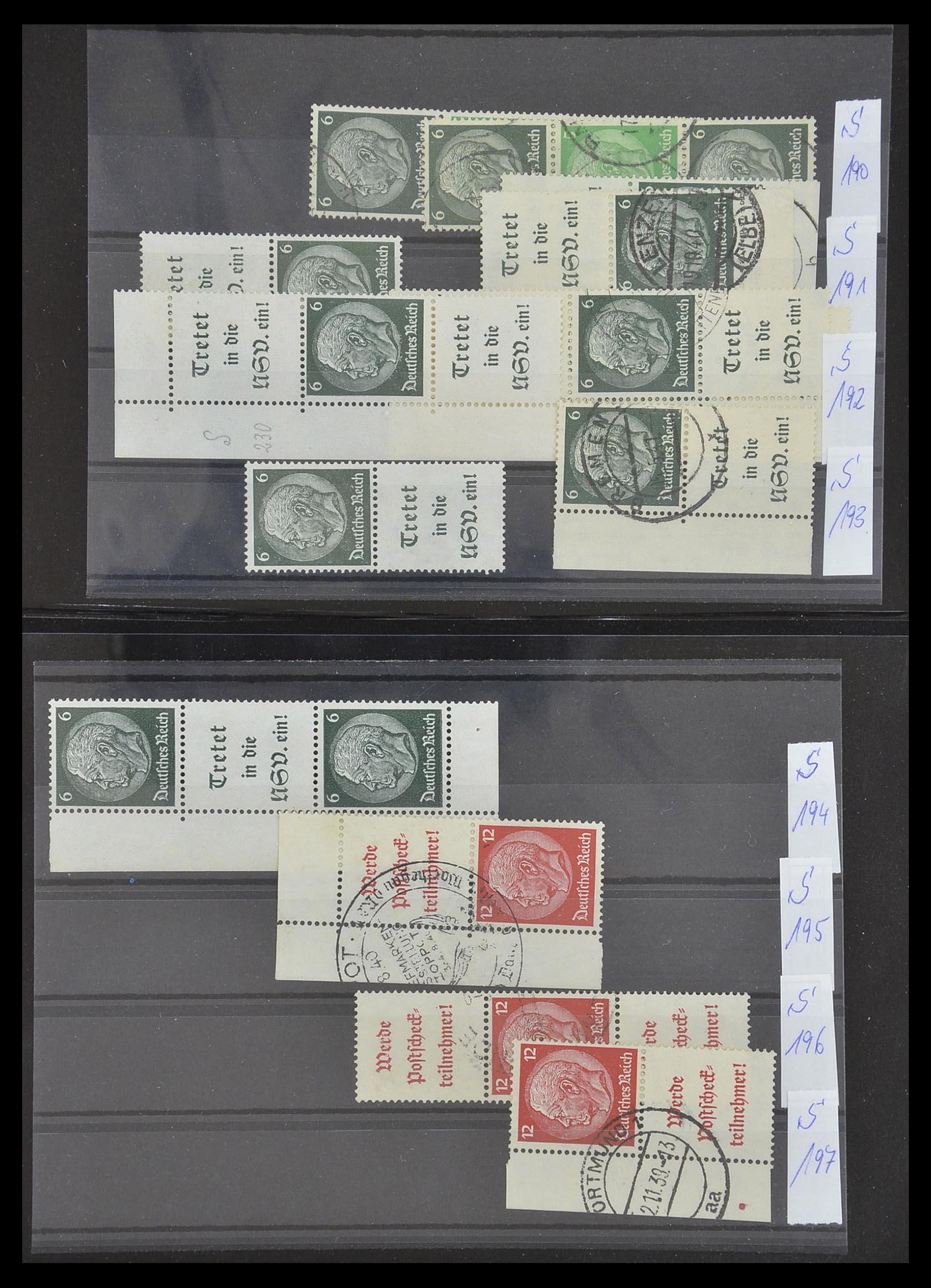 33454 025 - Postzegelverzameling 33454 Duitse rijk combinaties 1921-1941.