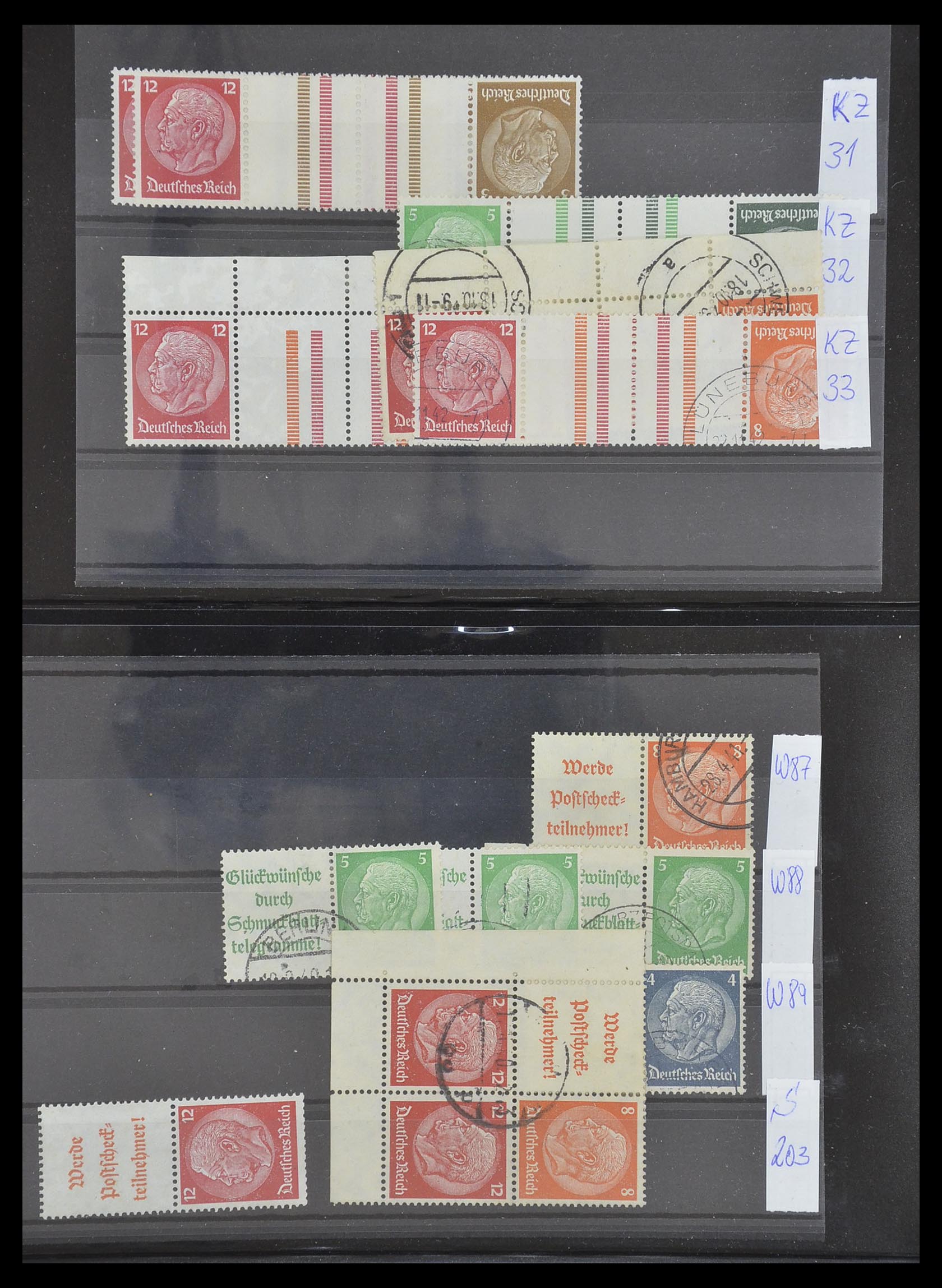 33454 027 - Postzegelverzameling 33454 Duitse rijk combinaties 1921-1941.