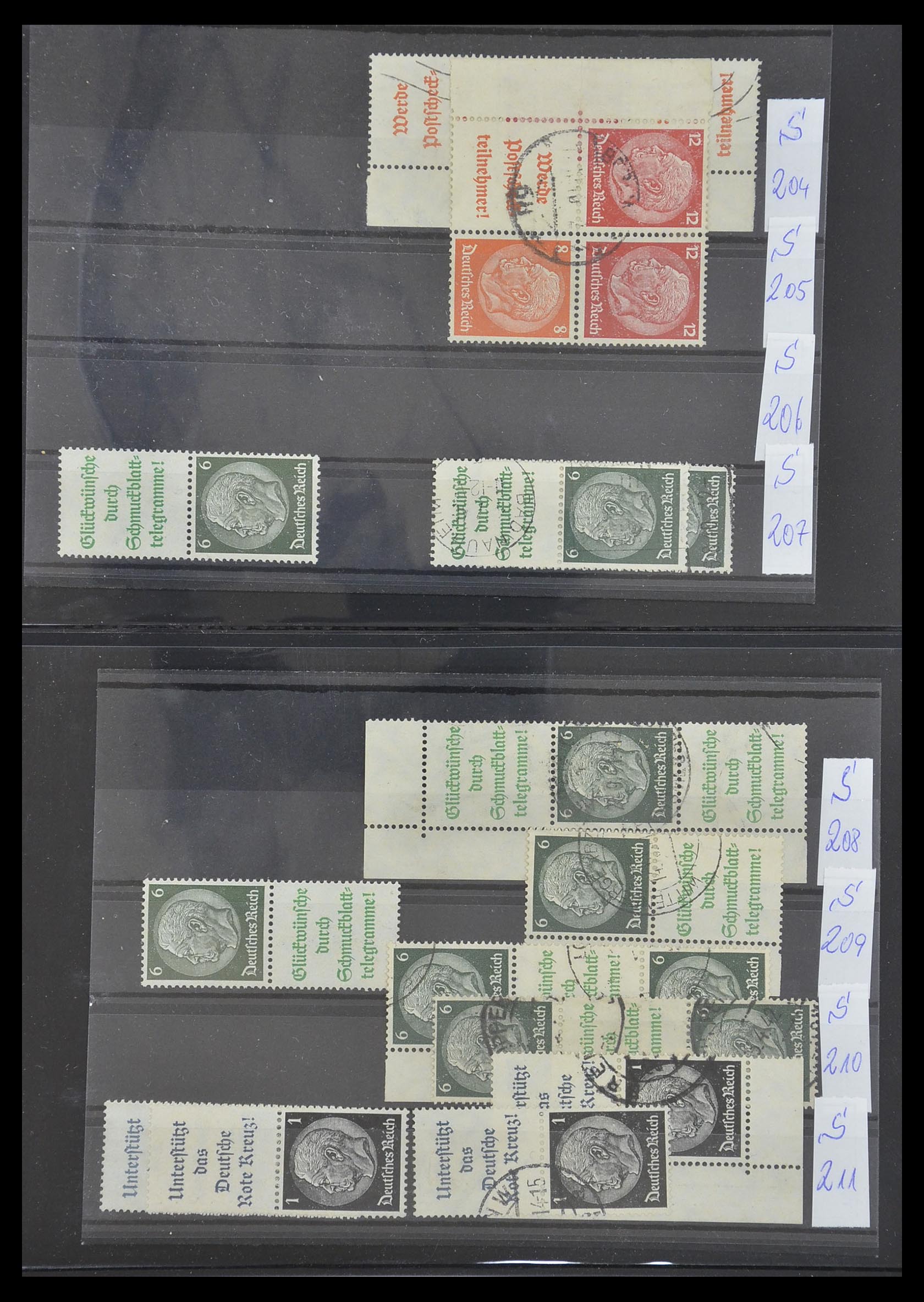 33454 028 - Postzegelverzameling 33454 Duitse rijk combinaties 1921-1941.
