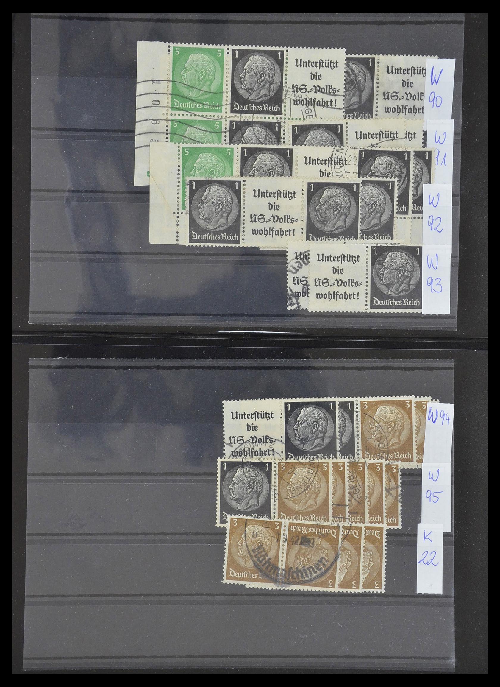 33454 031 - Postzegelverzameling 33454 Duitse rijk combinaties 1921-1941.
