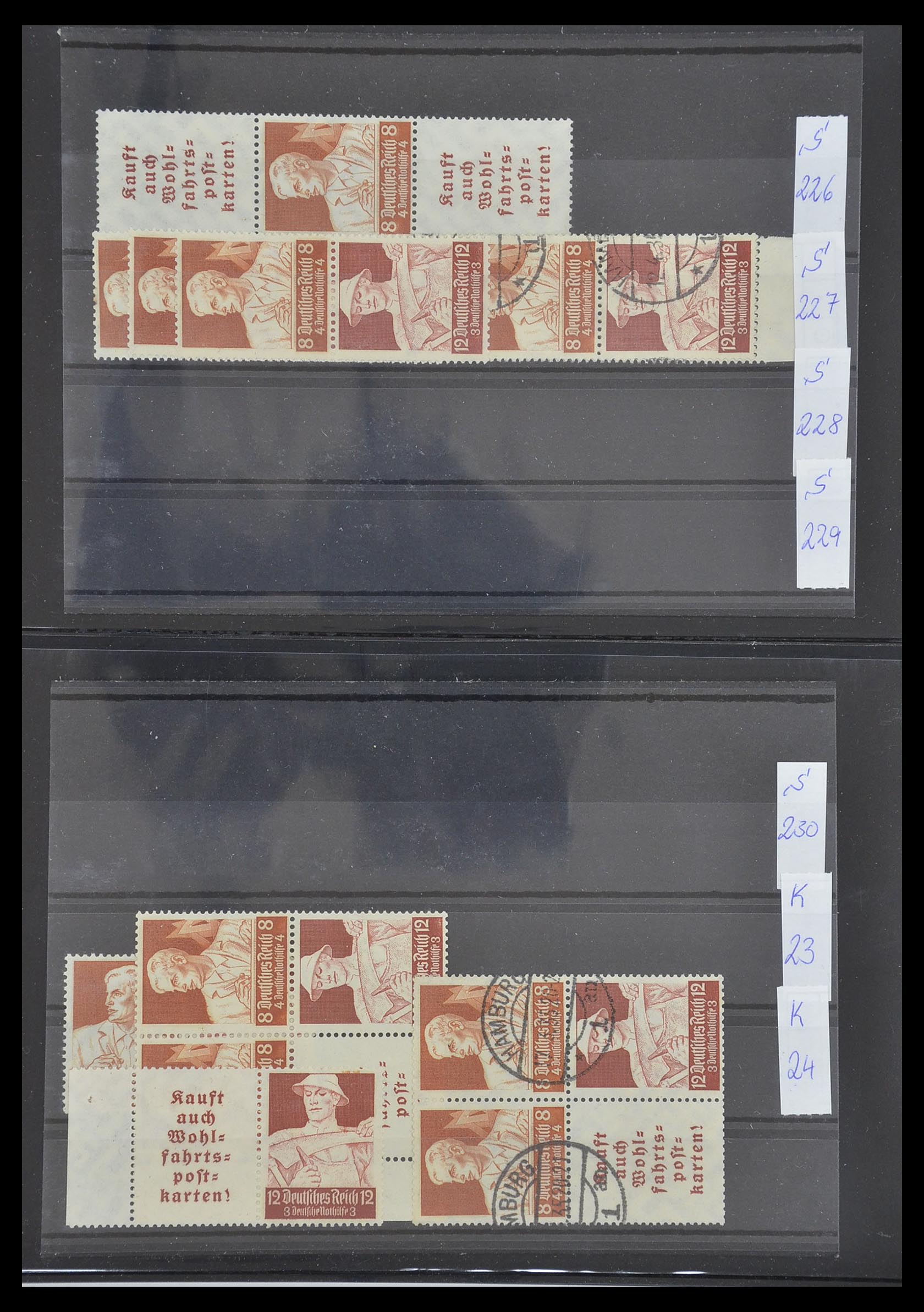 33454 034 - Postzegelverzameling 33454 Duitse rijk combinaties 1921-1941.
