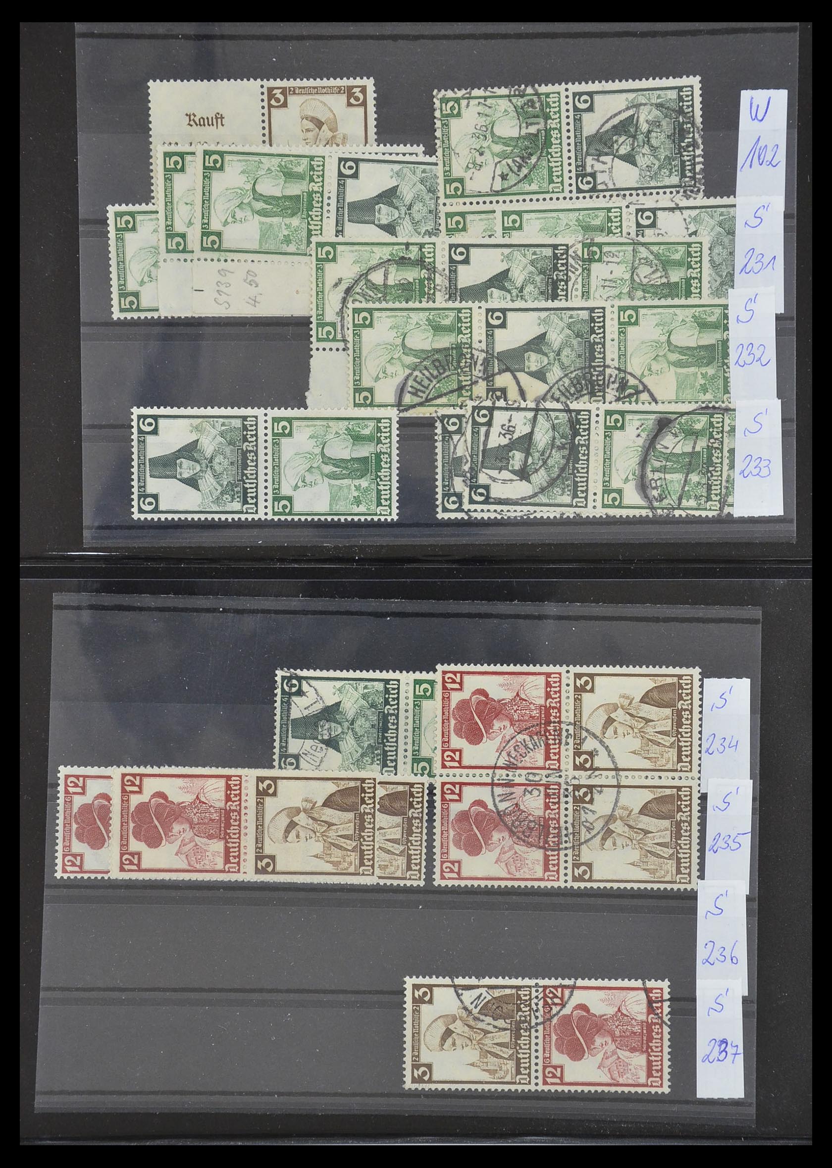 33454 035 - Postzegelverzameling 33454 Duitse rijk combinaties 1921-1941.