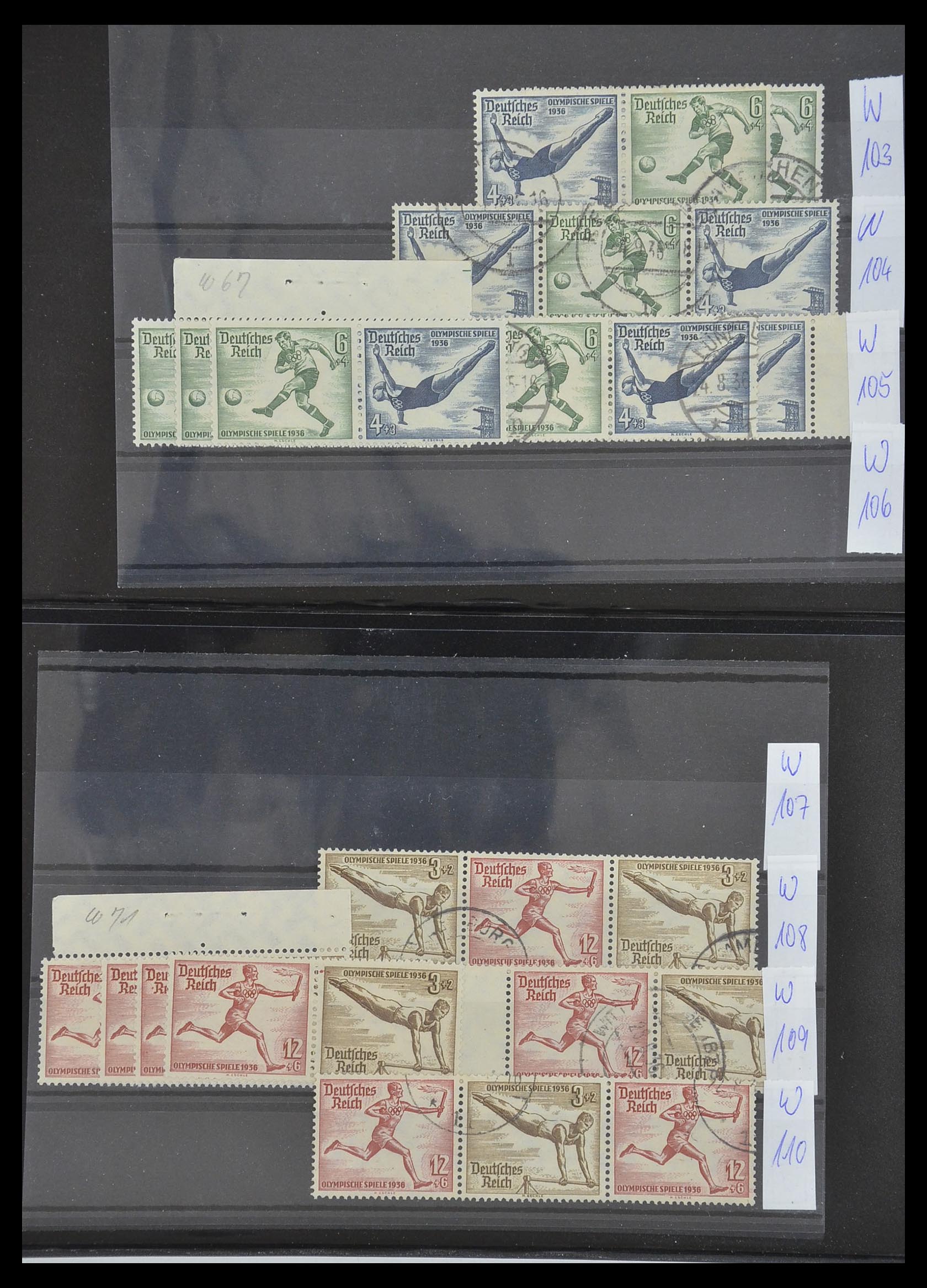 33454 037 - Postzegelverzameling 33454 Duitse rijk combinaties 1921-1941.