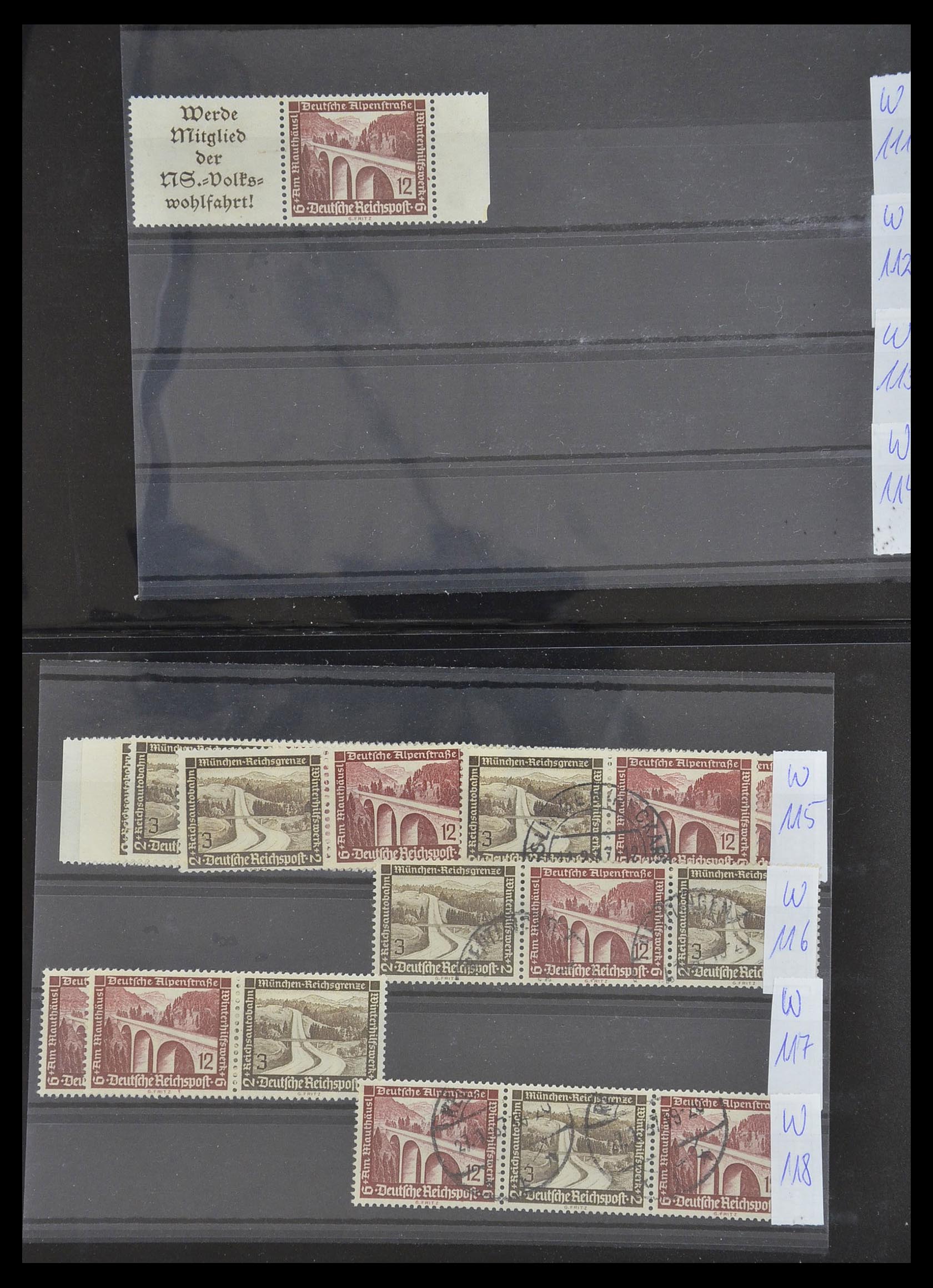 33454 039 - Postzegelverzameling 33454 Duitse rijk combinaties 1921-1941.