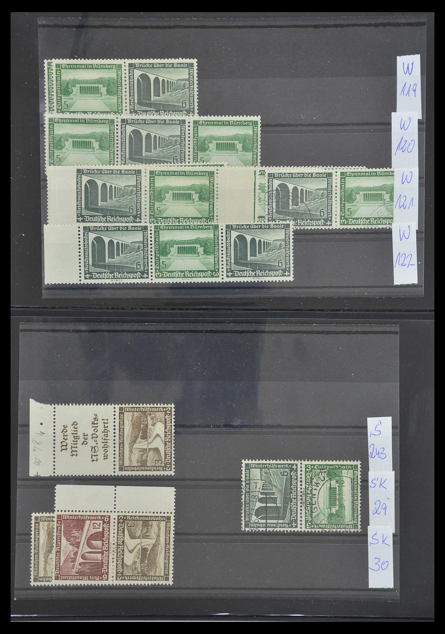 33454 040 - Postzegelverzameling 33454 Duitse rijk combinaties 1921-1941.