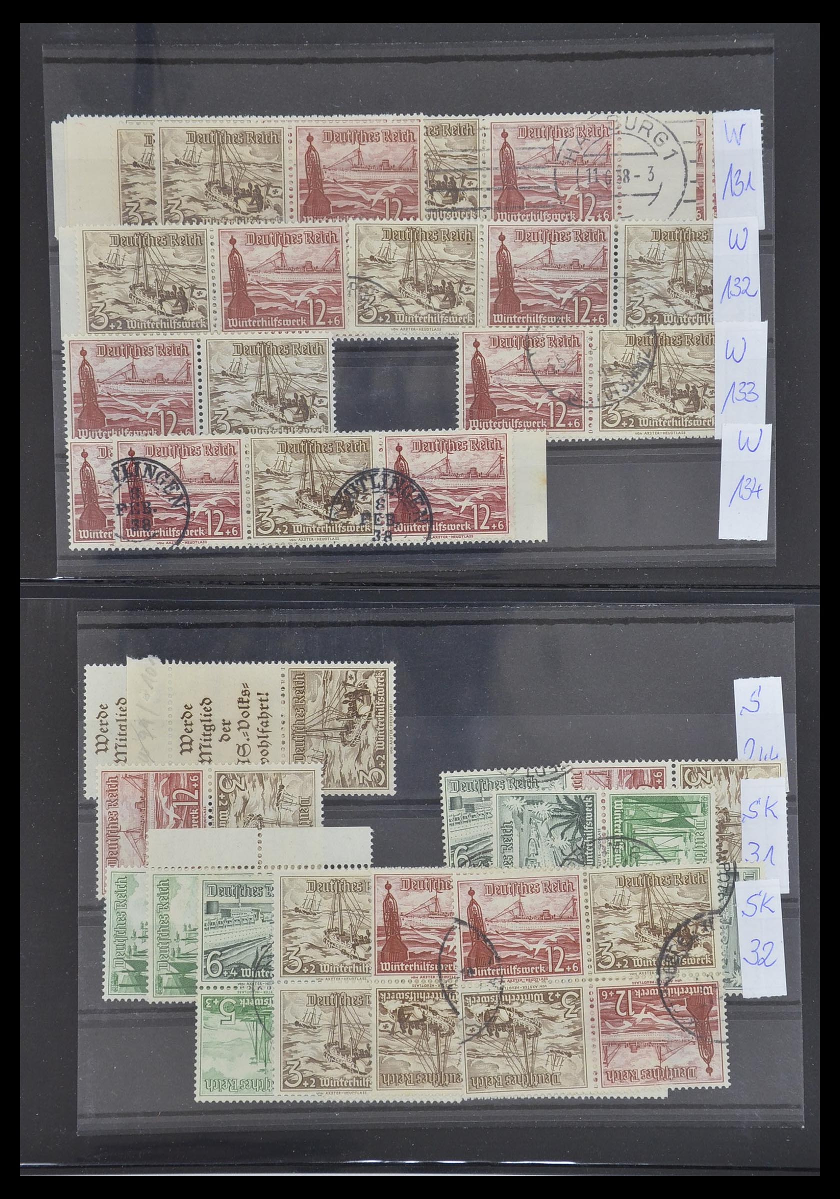33454 042 - Postzegelverzameling 33454 Duitse rijk combinaties 1921-1941.