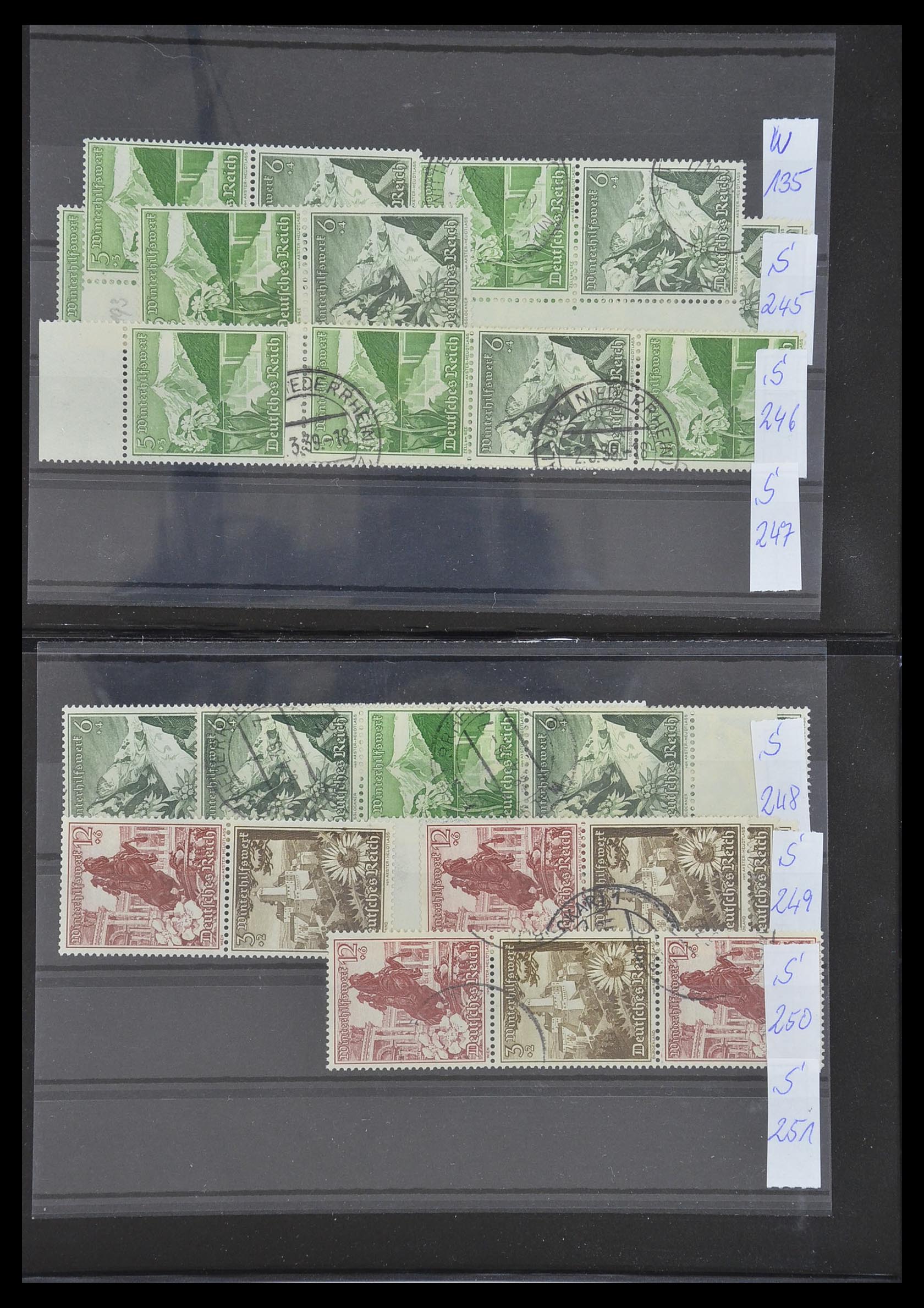 33454 043 - Postzegelverzameling 33454 Duitse rijk combinaties 1921-1941.