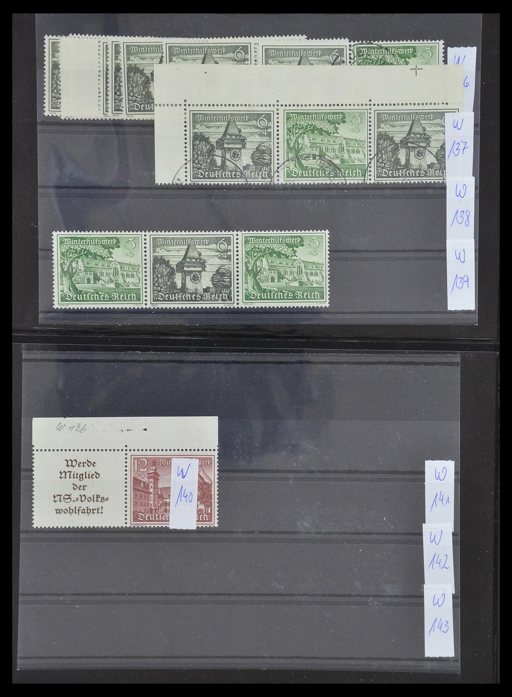33454 045 - Postzegelverzameling 33454 Duitse rijk combinaties 1921-1941.