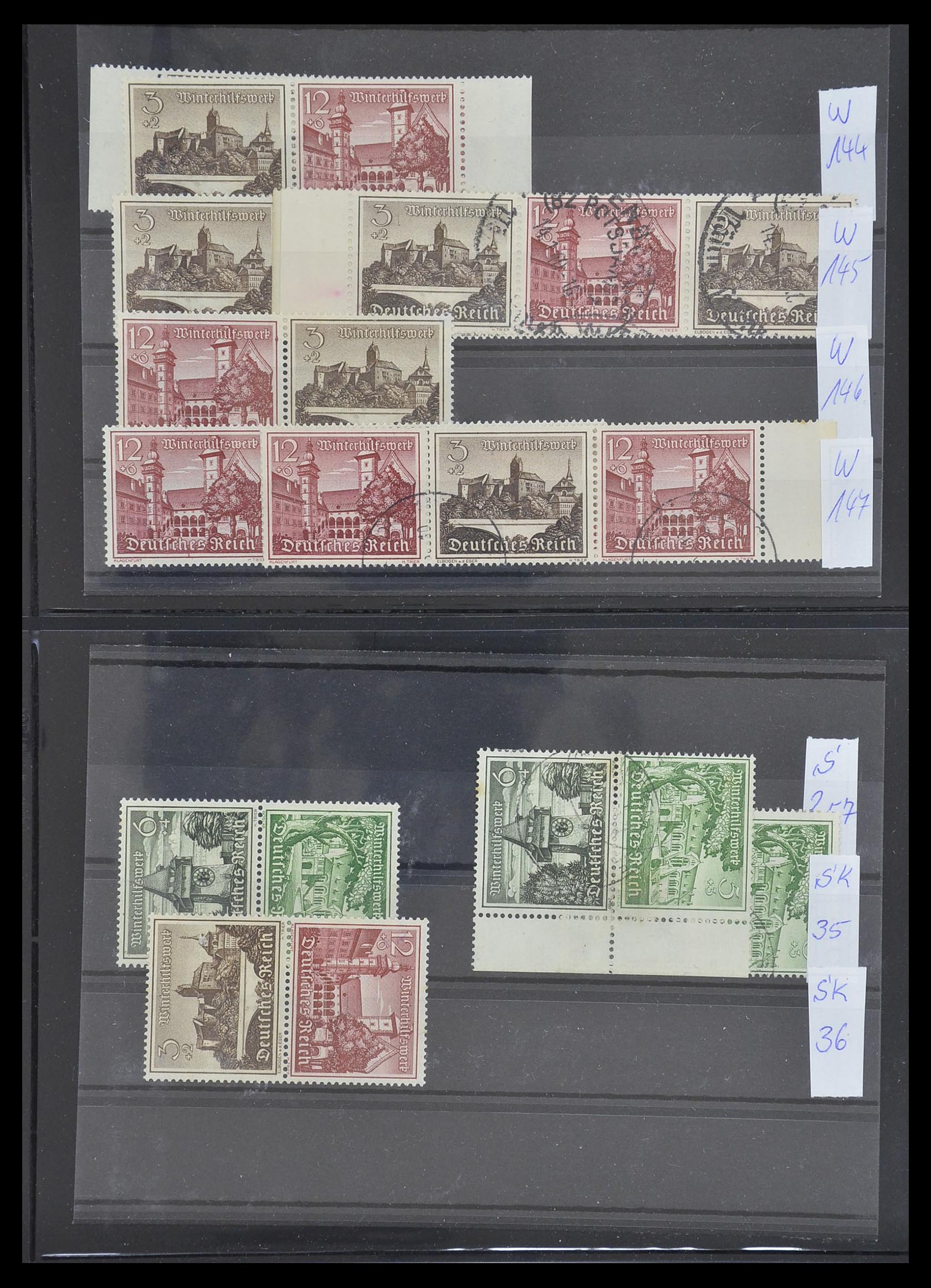 33454 046 - Postzegelverzameling 33454 Duitse rijk combinaties 1921-1941.