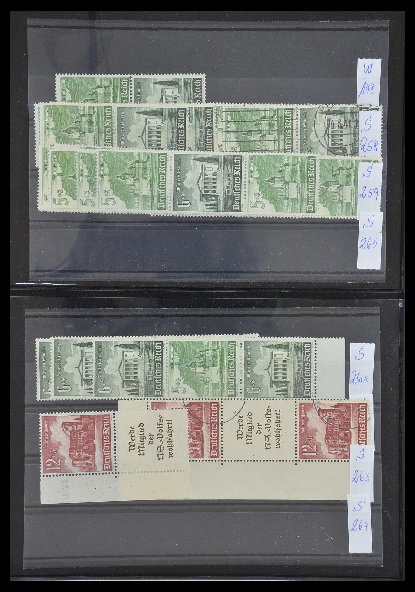 33454 047 - Postzegelverzameling 33454 Duitse rijk combinaties 1921-1941.