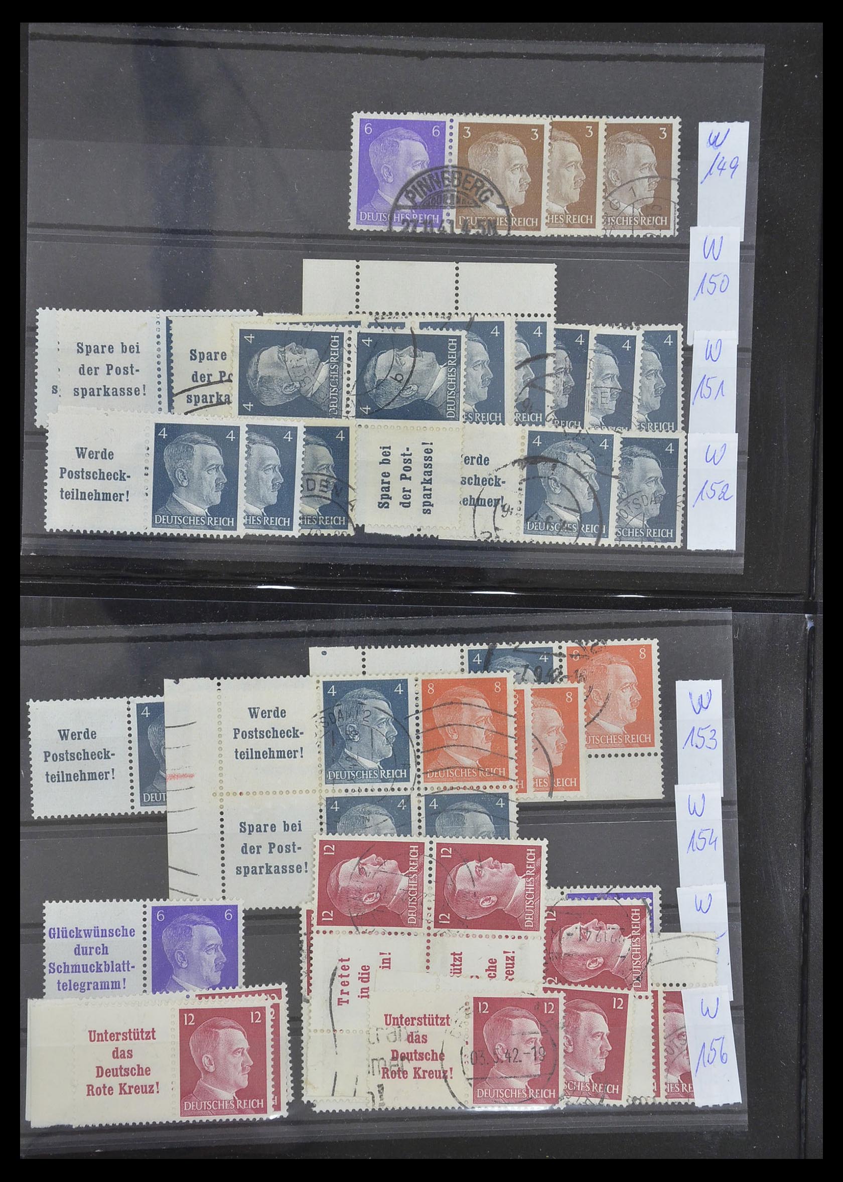 33454 049 - Postzegelverzameling 33454 Duitse rijk combinaties 1921-1941.