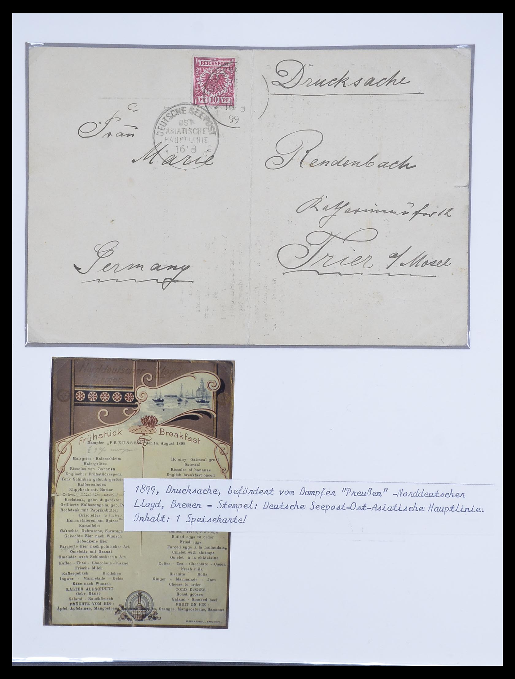 33458 005 - Postzegelverzameling 33458 Wereld brieven 1855-1948.