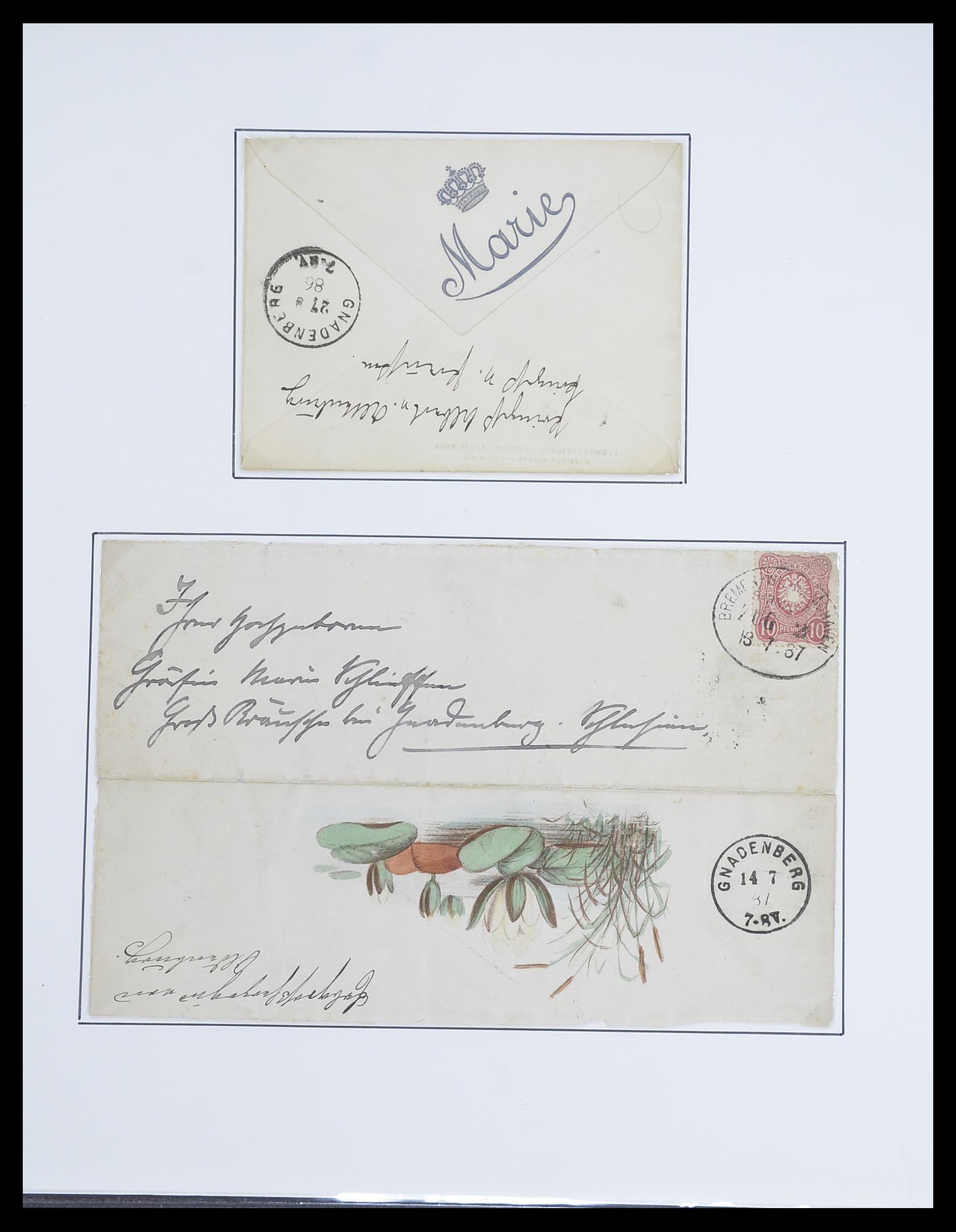 33458 009 - Postzegelverzameling 33458 Wereld brieven 1855-1948.
