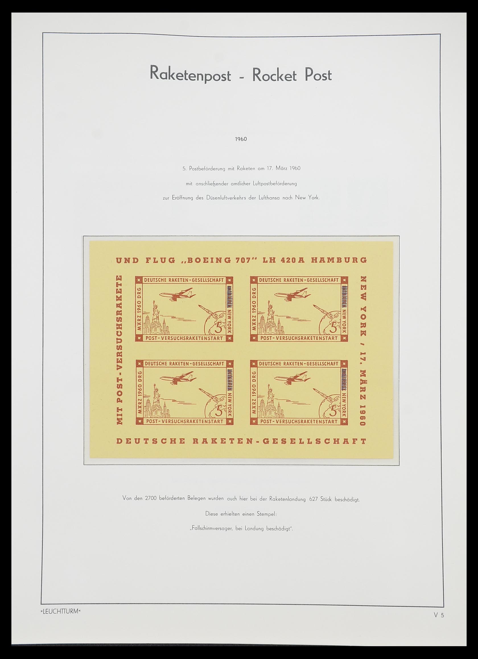 33463 011 - Postzegelverzameling 33463 Raketpost brieven.