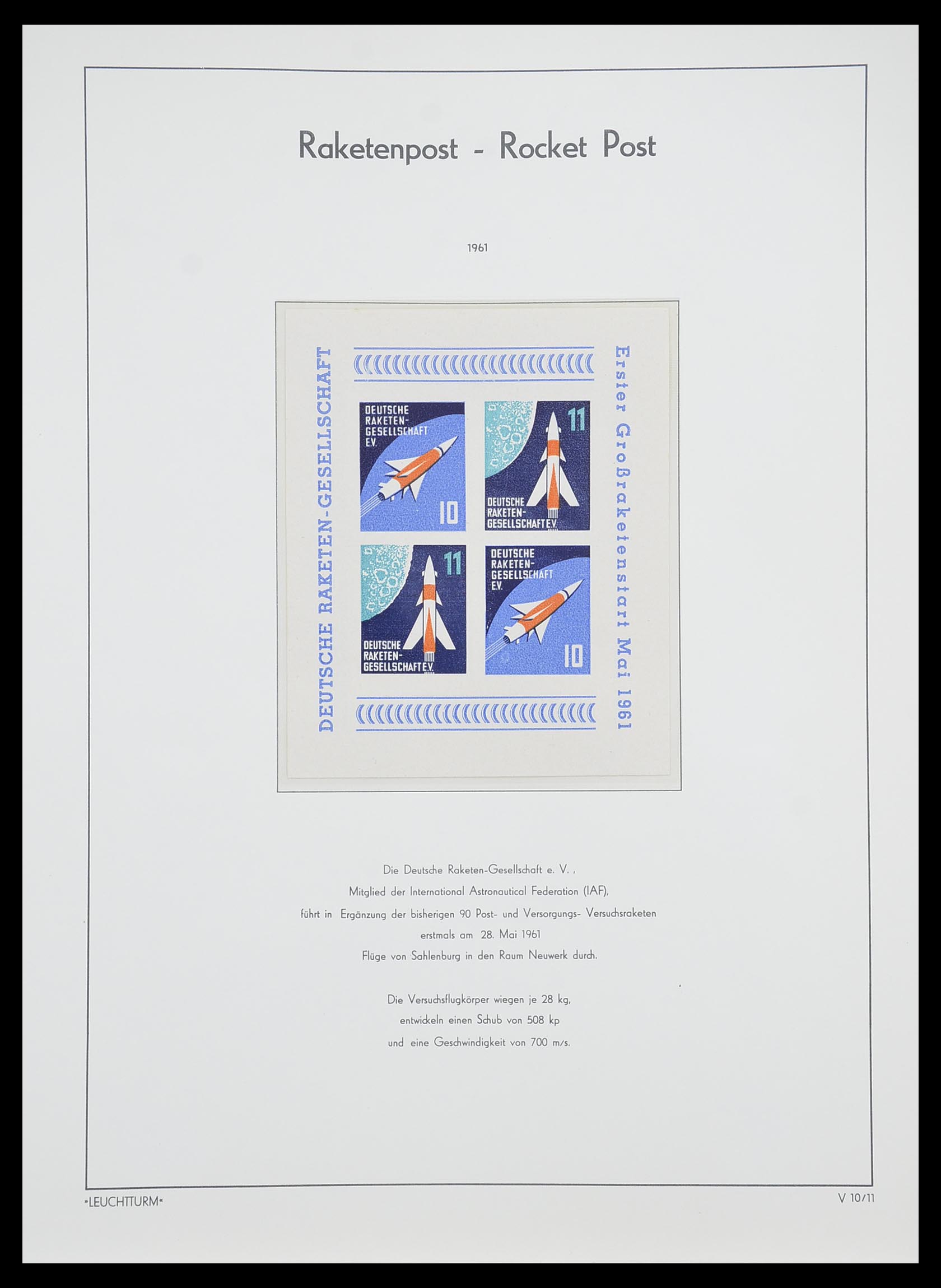 33463 017 - Postzegelverzameling 33463 Raketpost brieven.