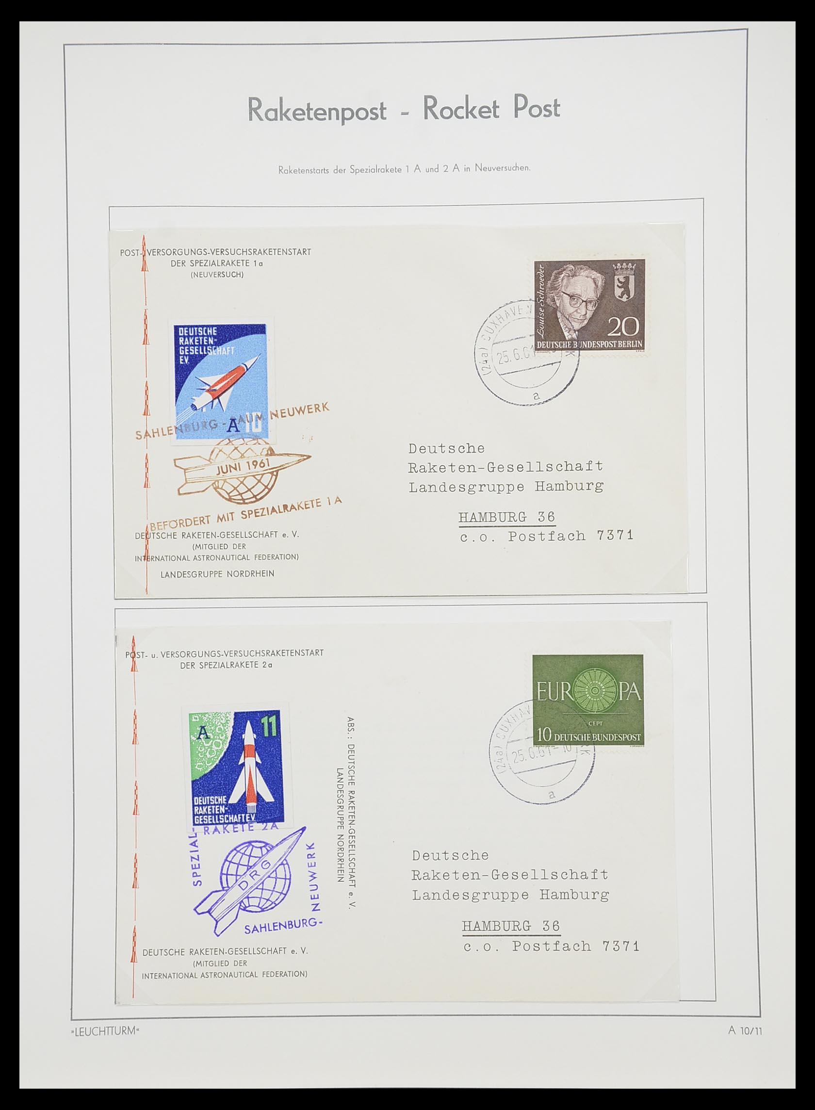 33463 020 - Postzegelverzameling 33463 Raketpost brieven.