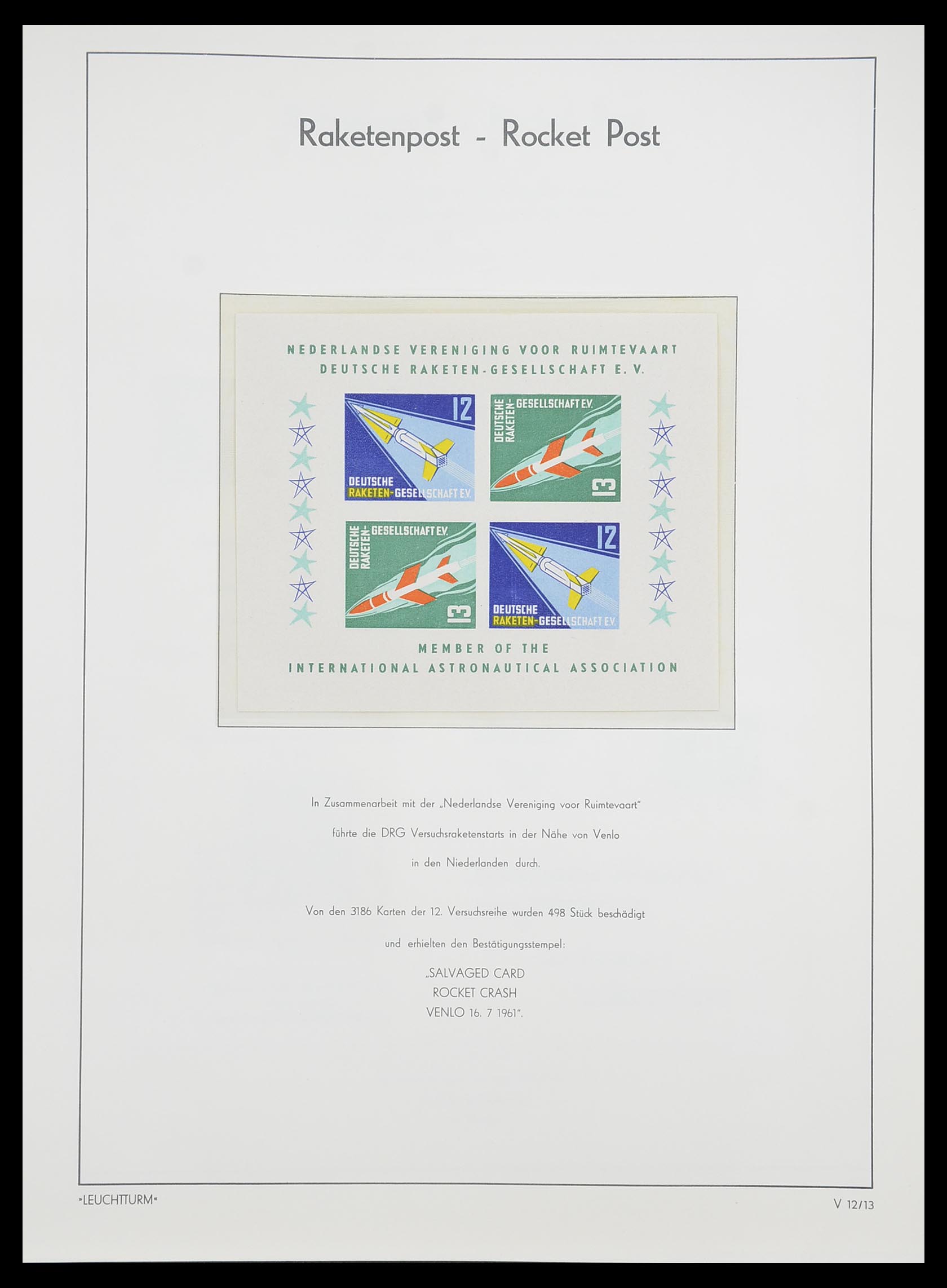 33463 021 - Postzegelverzameling 33463 Raketpost brieven.