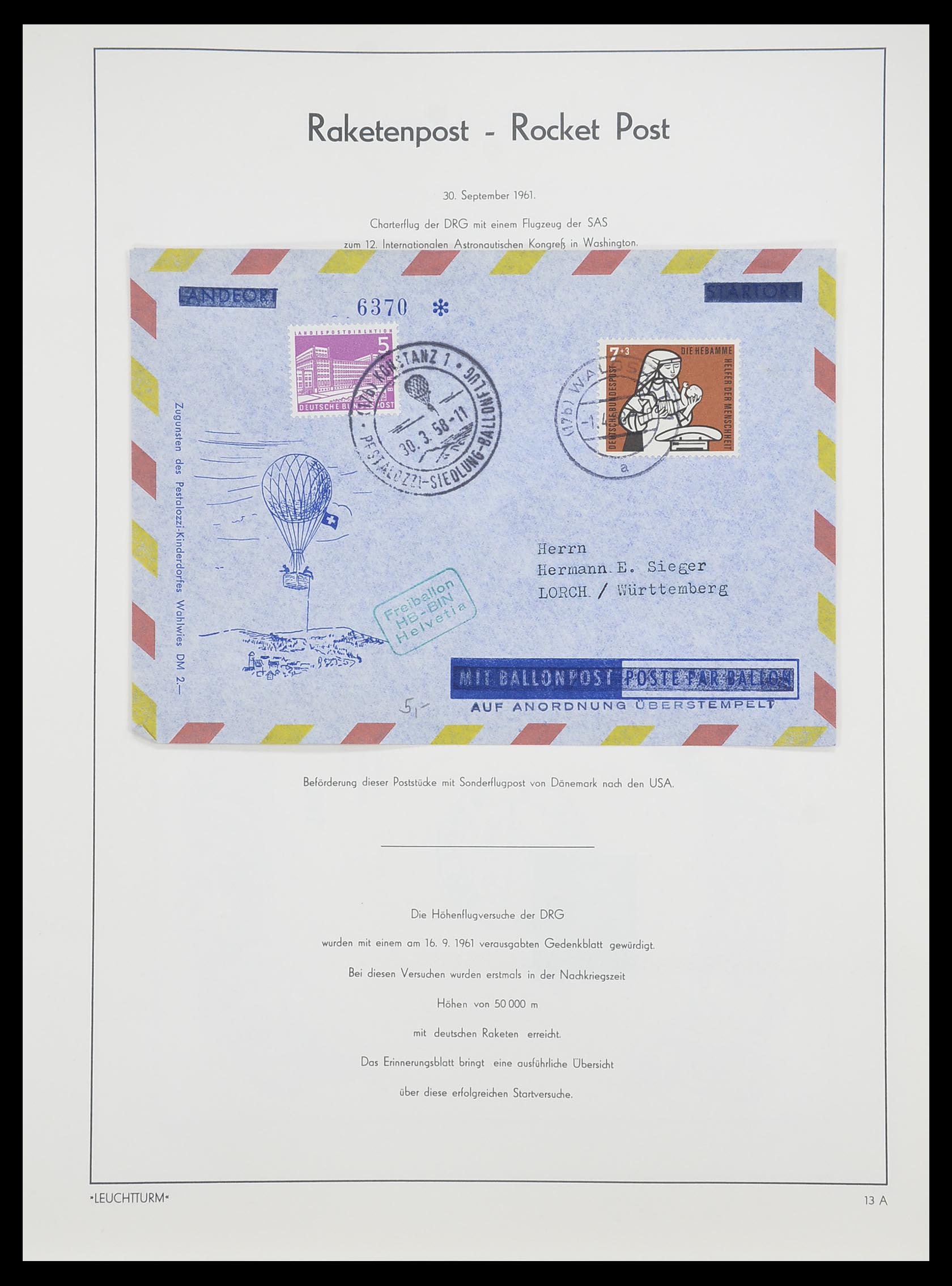33463 023 - Postzegelverzameling 33463 Raketpost brieven.