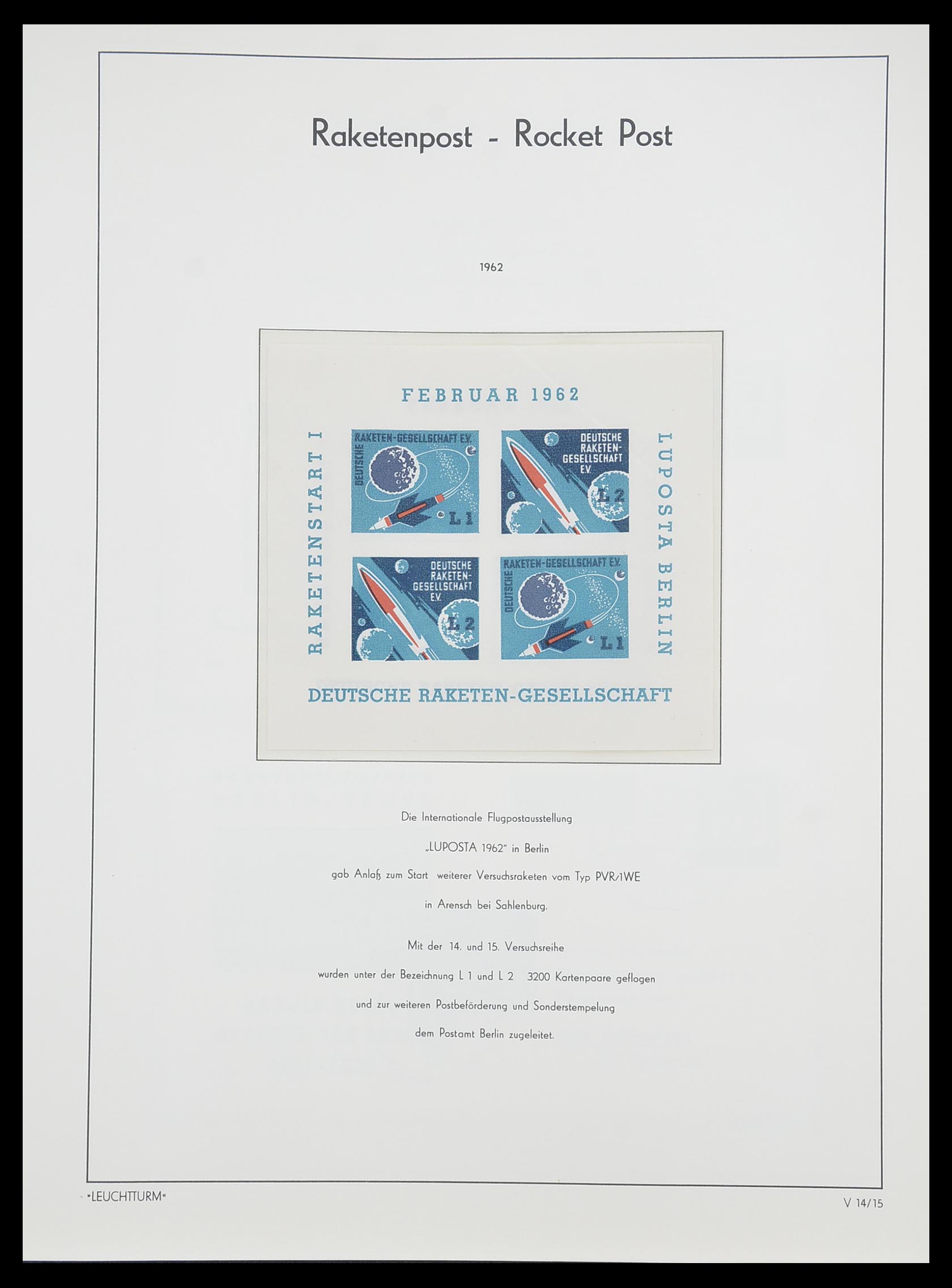 33463 025 - Postzegelverzameling 33463 Raketpost brieven.