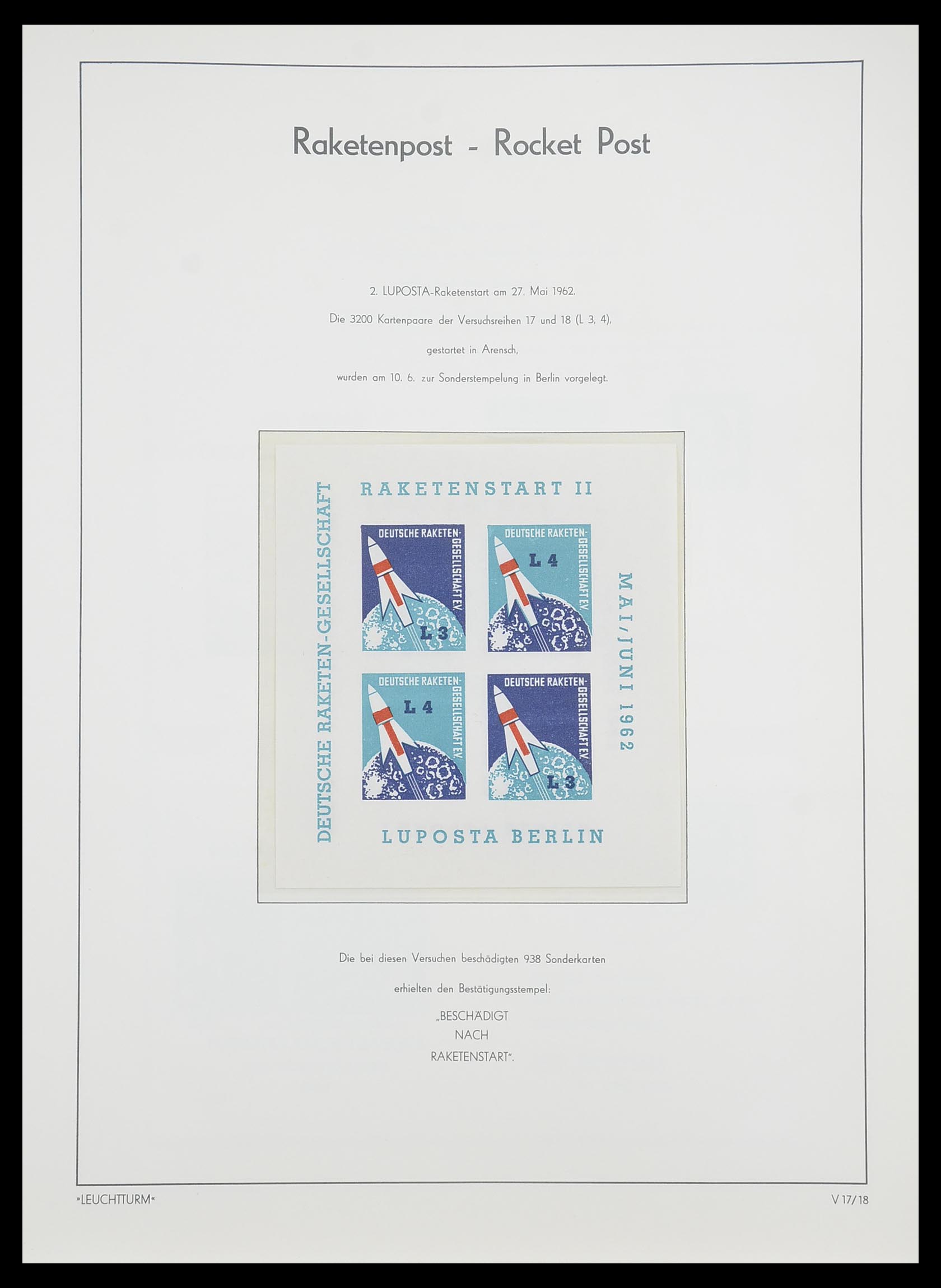 33463 028 - Postzegelverzameling 33463 Raketpost brieven.