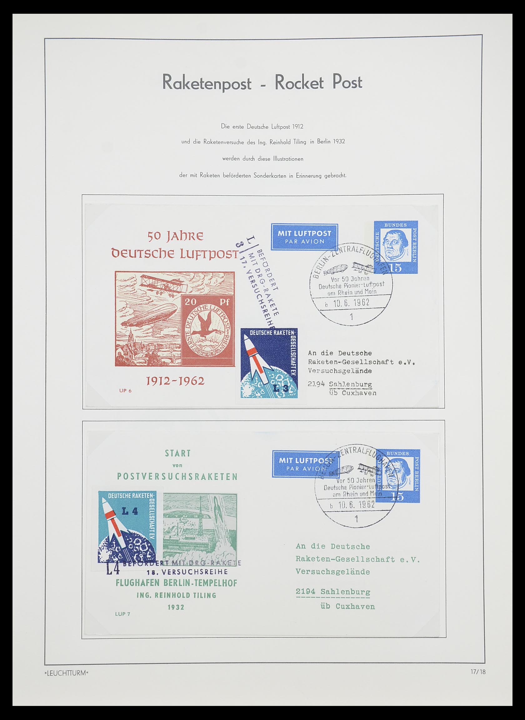 33463 029 - Postzegelverzameling 33463 Raketpost brieven.