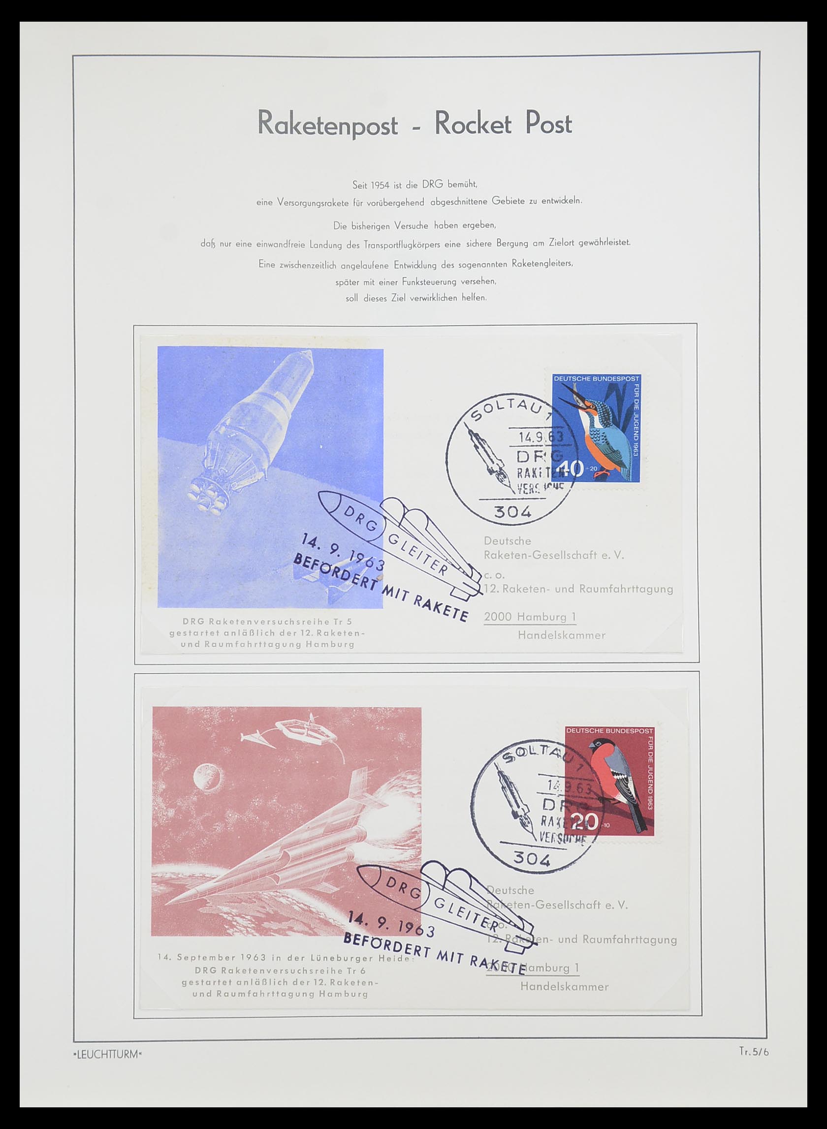 33463 039 - Postzegelverzameling 33463 Raketpost brieven.