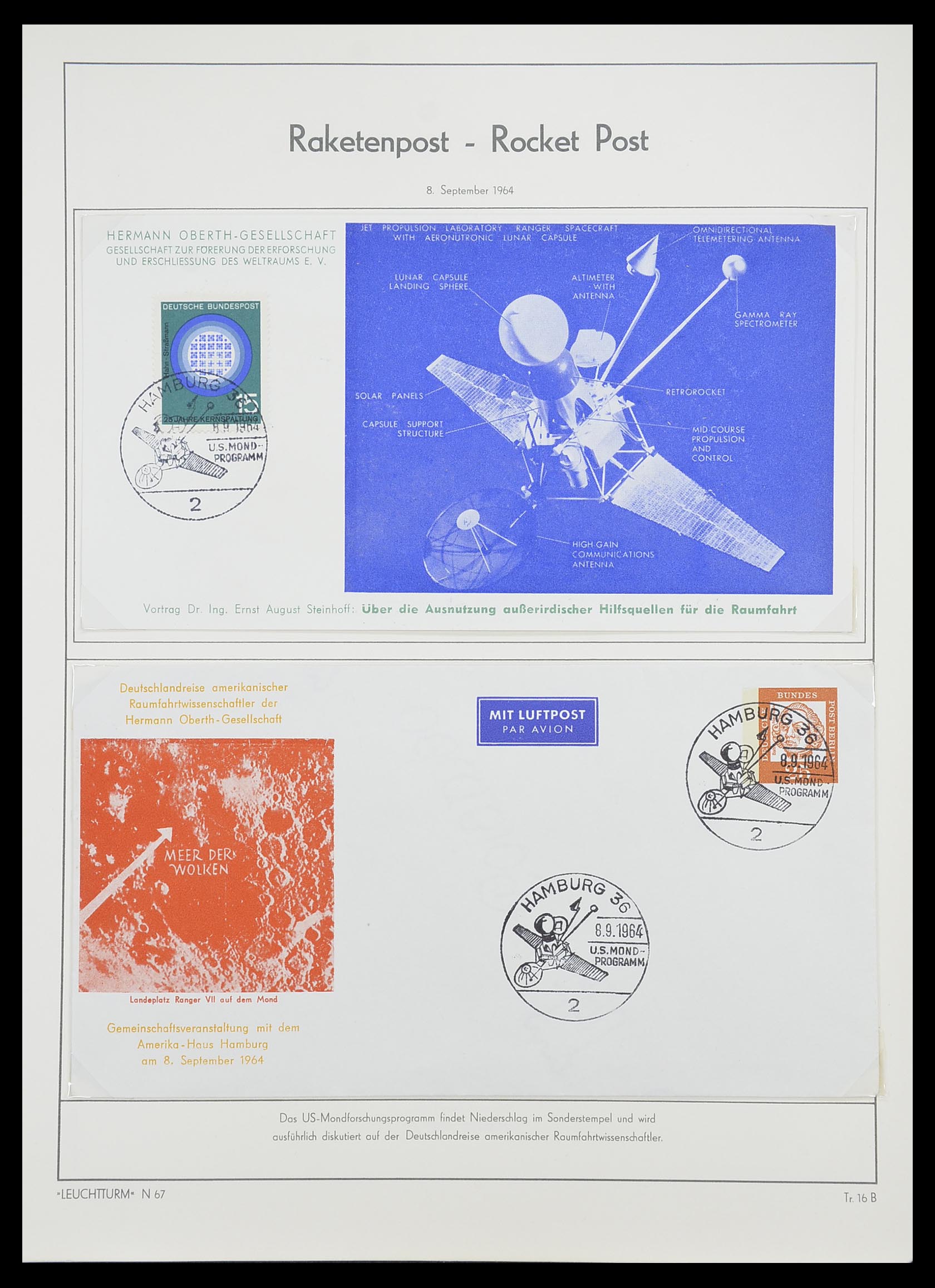 33463 077 - Postzegelverzameling 33463 Raketpost brieven.