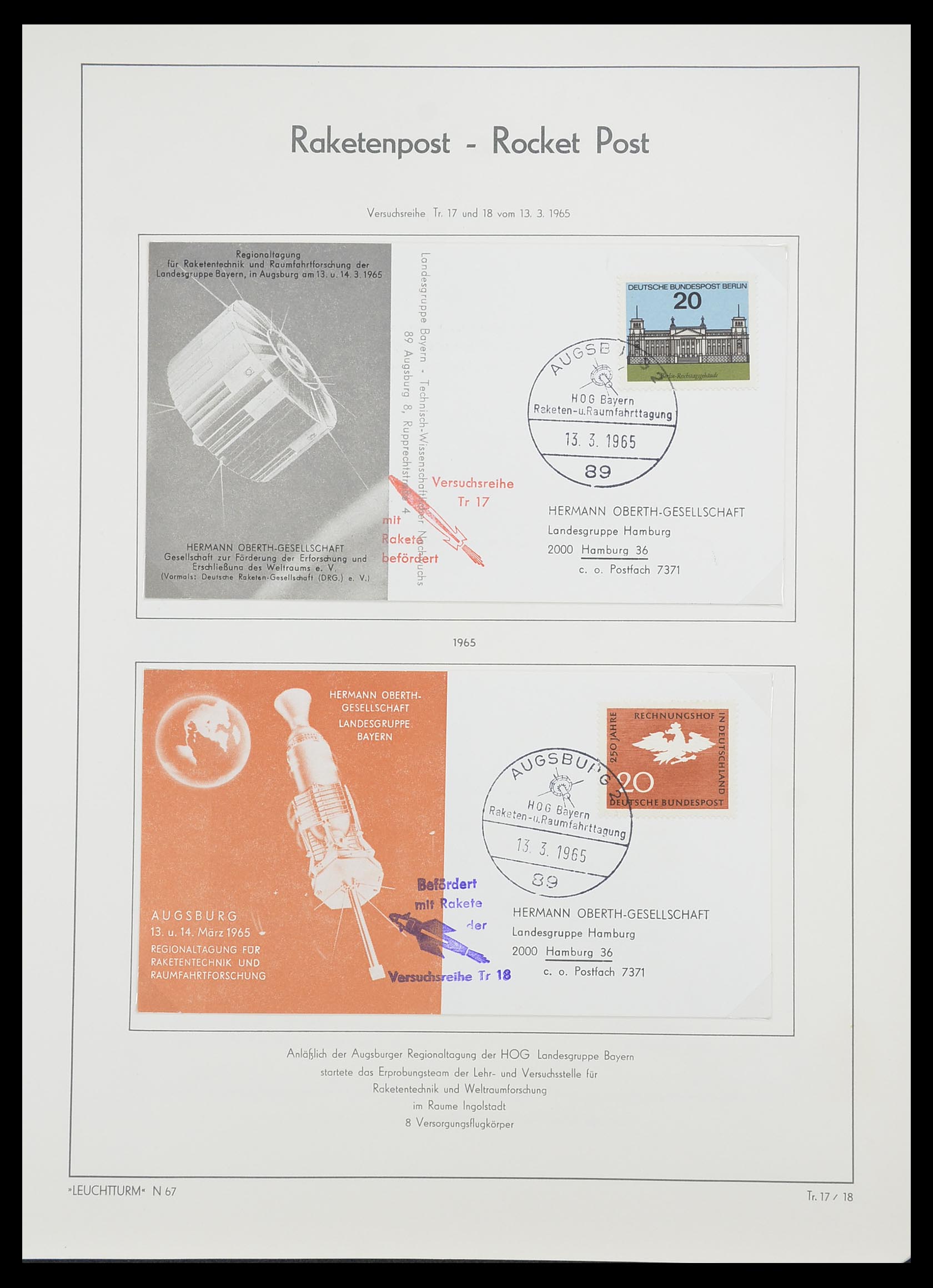 33463 078 - Stamp collection 33463 Rocket mail covers.