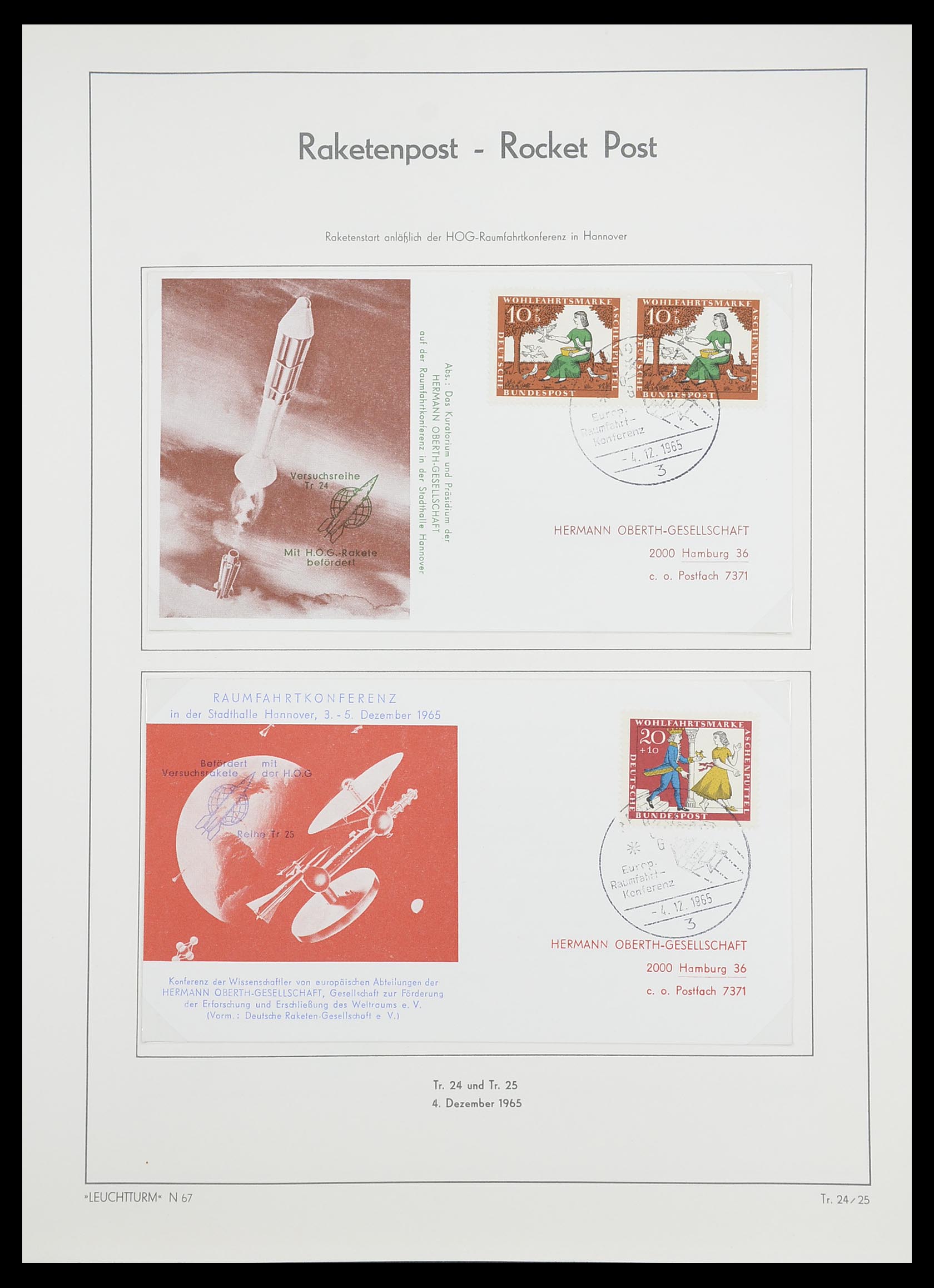 33463 084 - Postzegelverzameling 33463 Raketpost brieven.