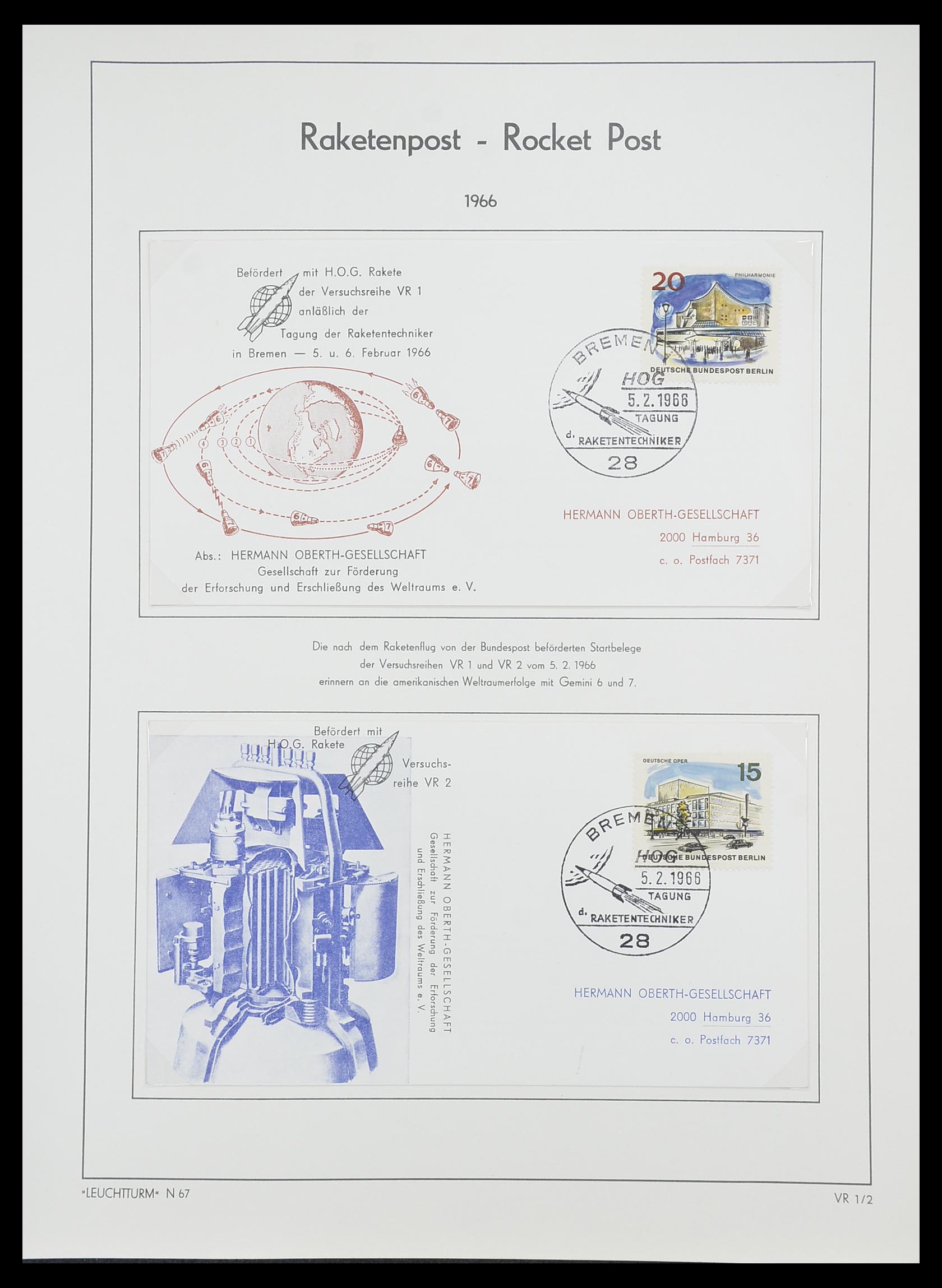 33463 085 - Stamp collection 33463 Rocket mail covers.