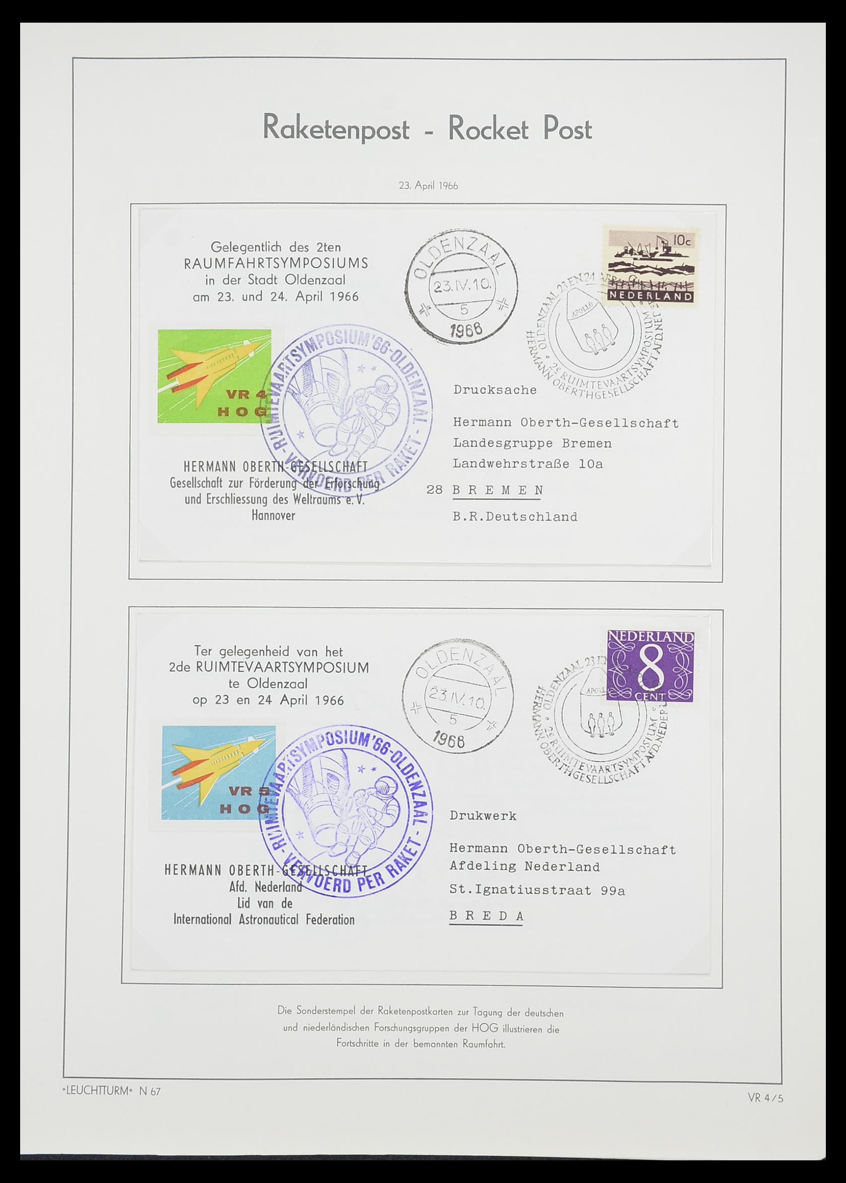33463 088 - Postzegelverzameling 33463 Raketpost brieven.