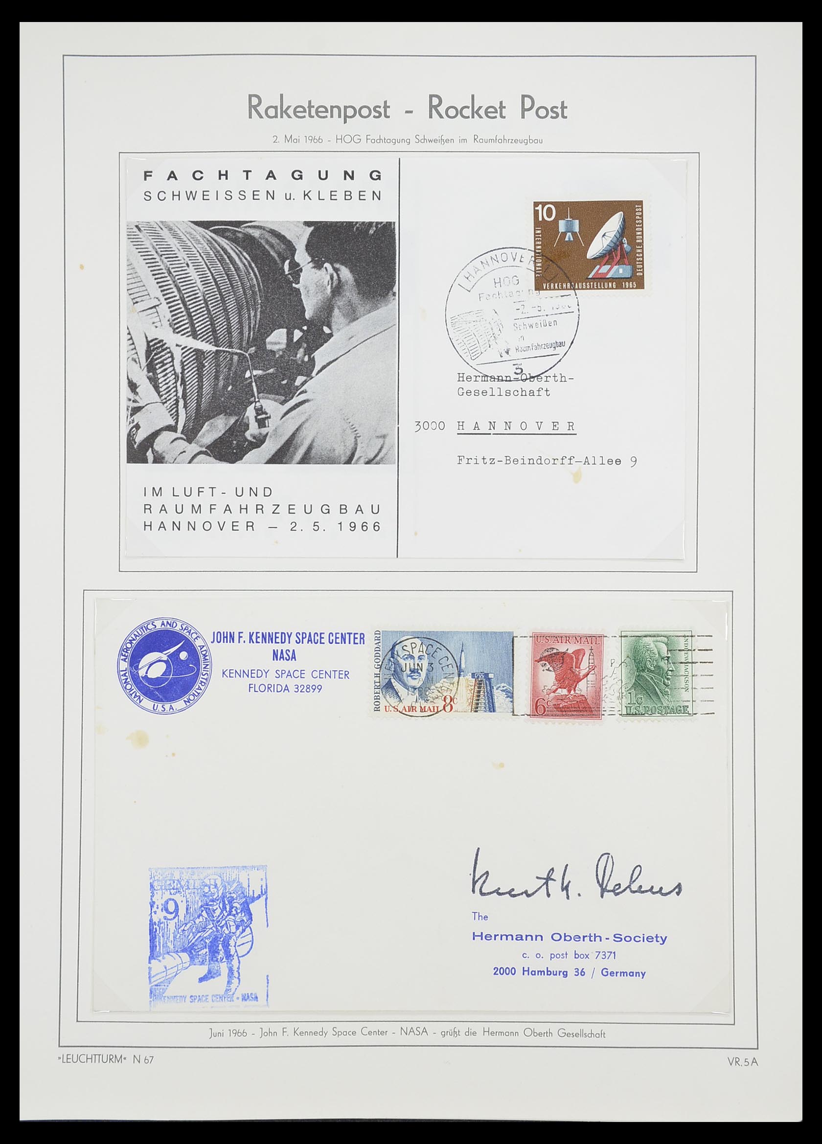 33463 089 - Postzegelverzameling 33463 Raketpost brieven.
